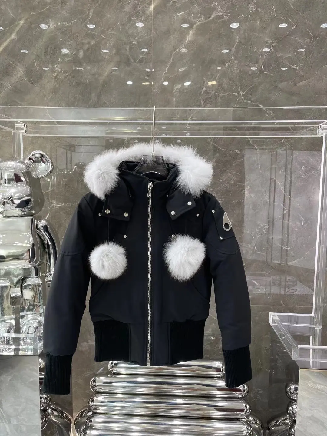 Moose Knuckles Fur-Trimmed Down Bomber Jacket D60022223