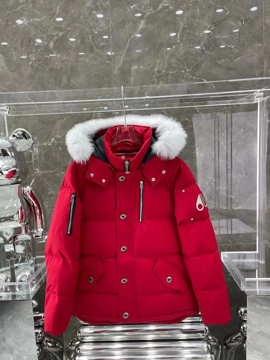 Fur-Trimmed Down-Filled Puffer Jacket D63022213 — view 4