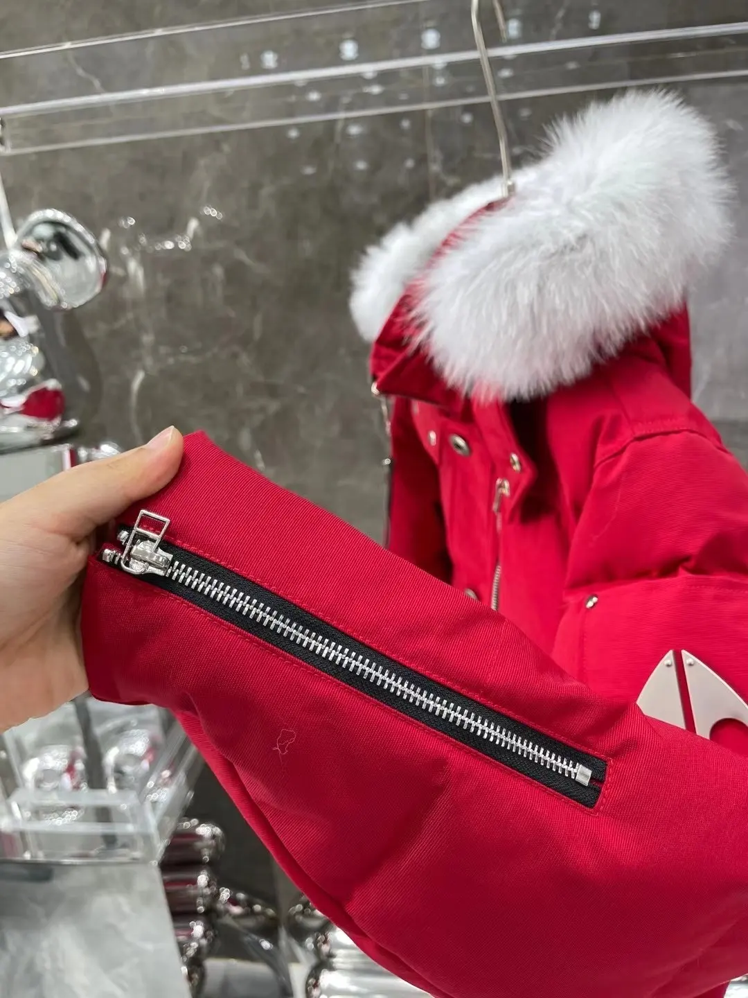 Fur-Trimmed Down-Filled Puffer Jacket D63022213 — view 6