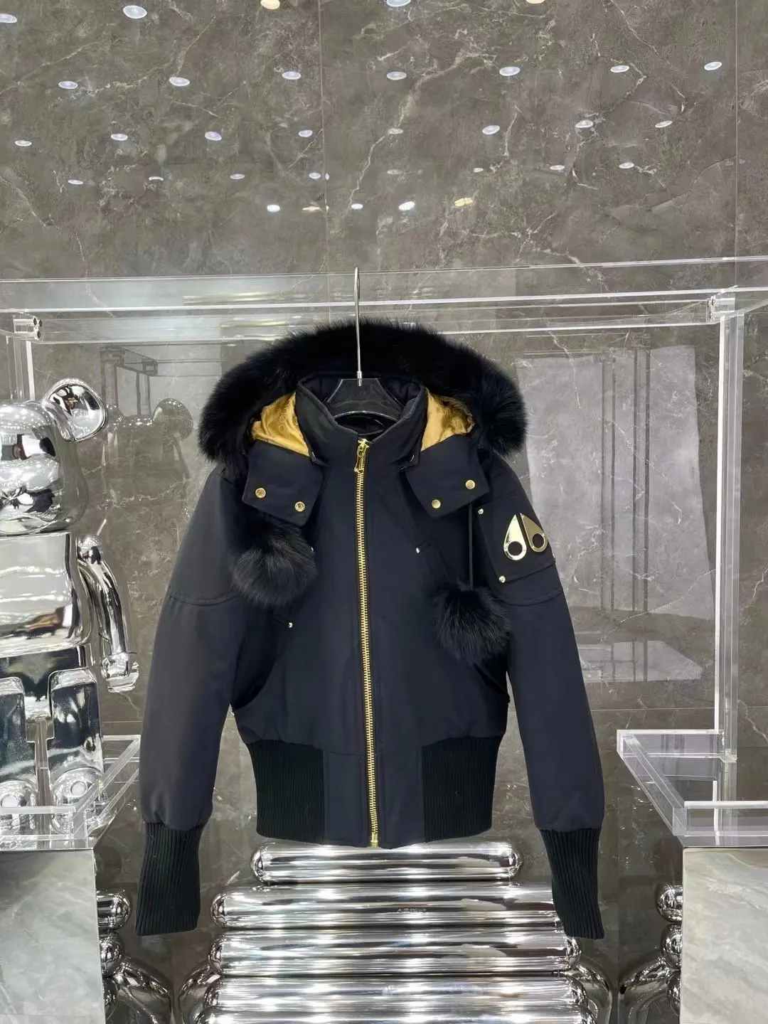 Moose Knuckles Fur-Trimmed Down Bomber Jacket D65022227 — view 2