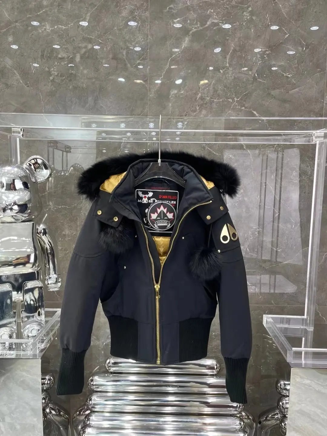 Moose Knuckles Fur-Trimmed Down Bomber Jacket D65022227 — view 3