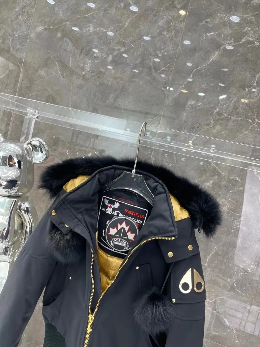Moose Knuckles Fur-Trimmed Down Bomber Jacket D65022227 — view 4