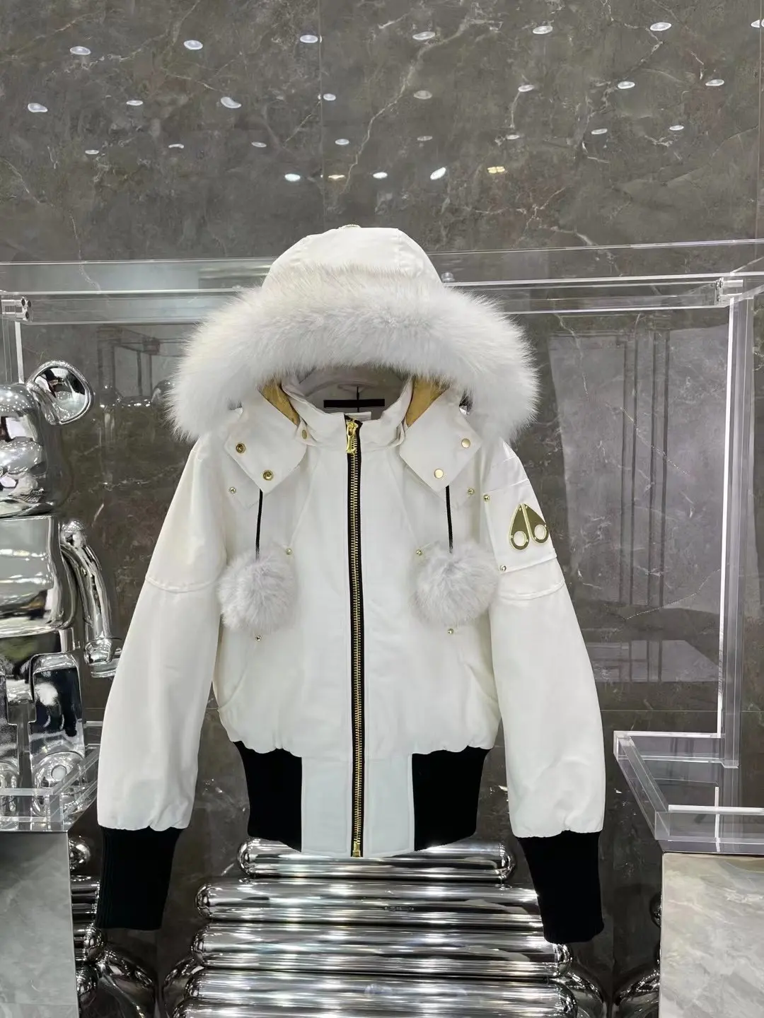 Moose Knuckles Fur-Trimmed Down Bomber Jacket D65022226
