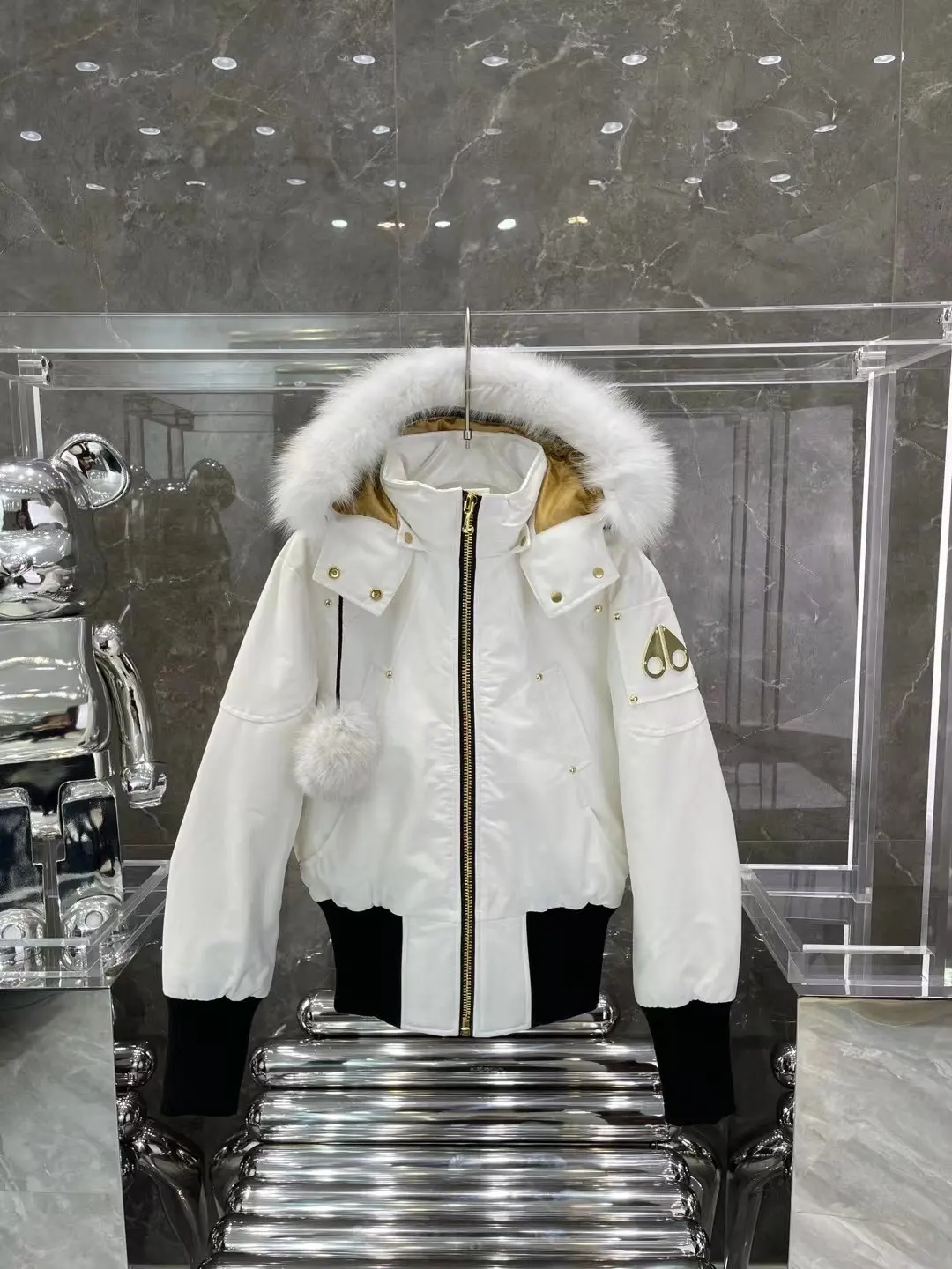 Moose Knuckles Fur-Trimmed Down Bomber Jacket D65022226 — view 2