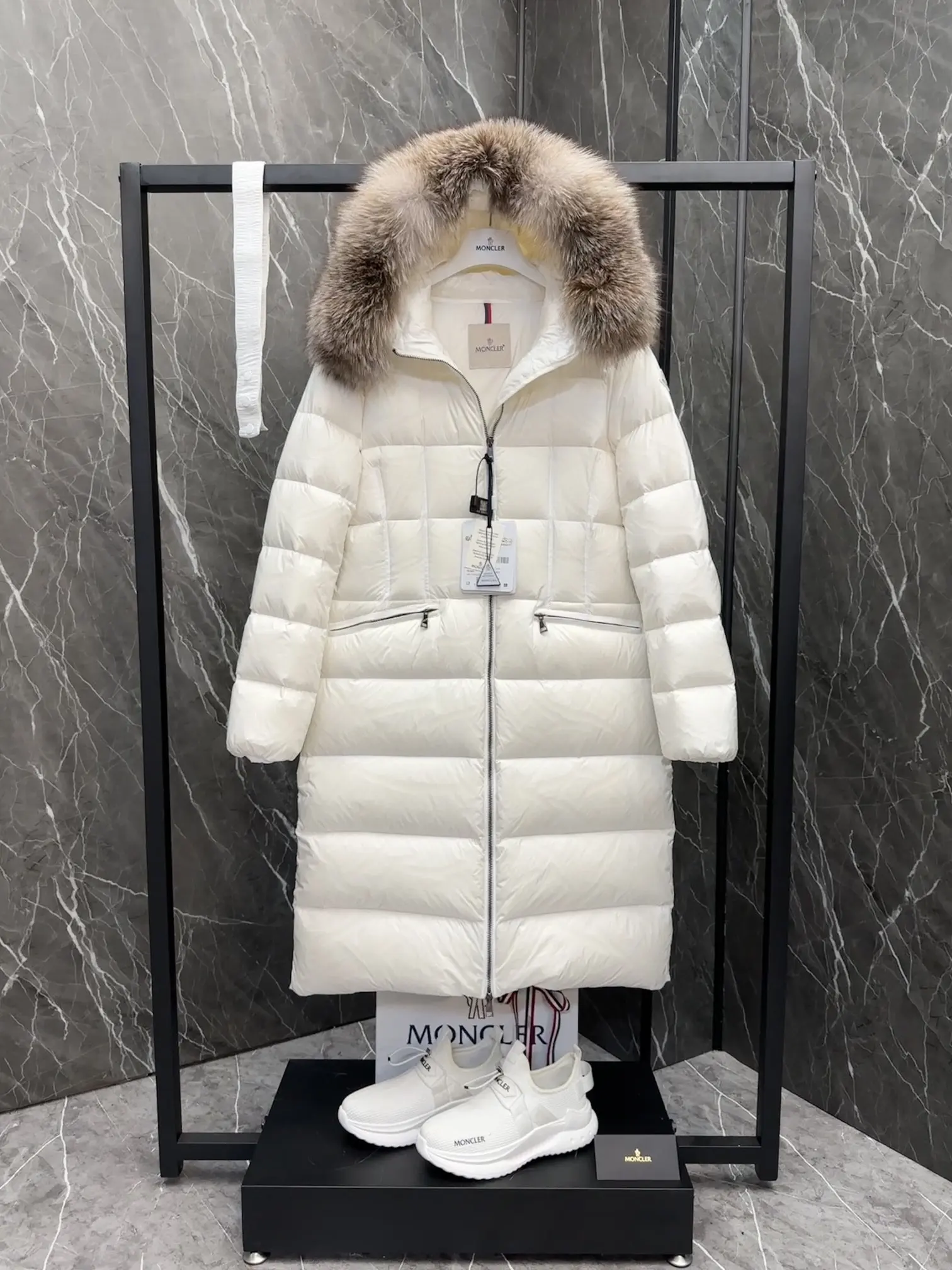 Moncler Boedic Fur-Trimmed Down Coat D70022192 — view 2