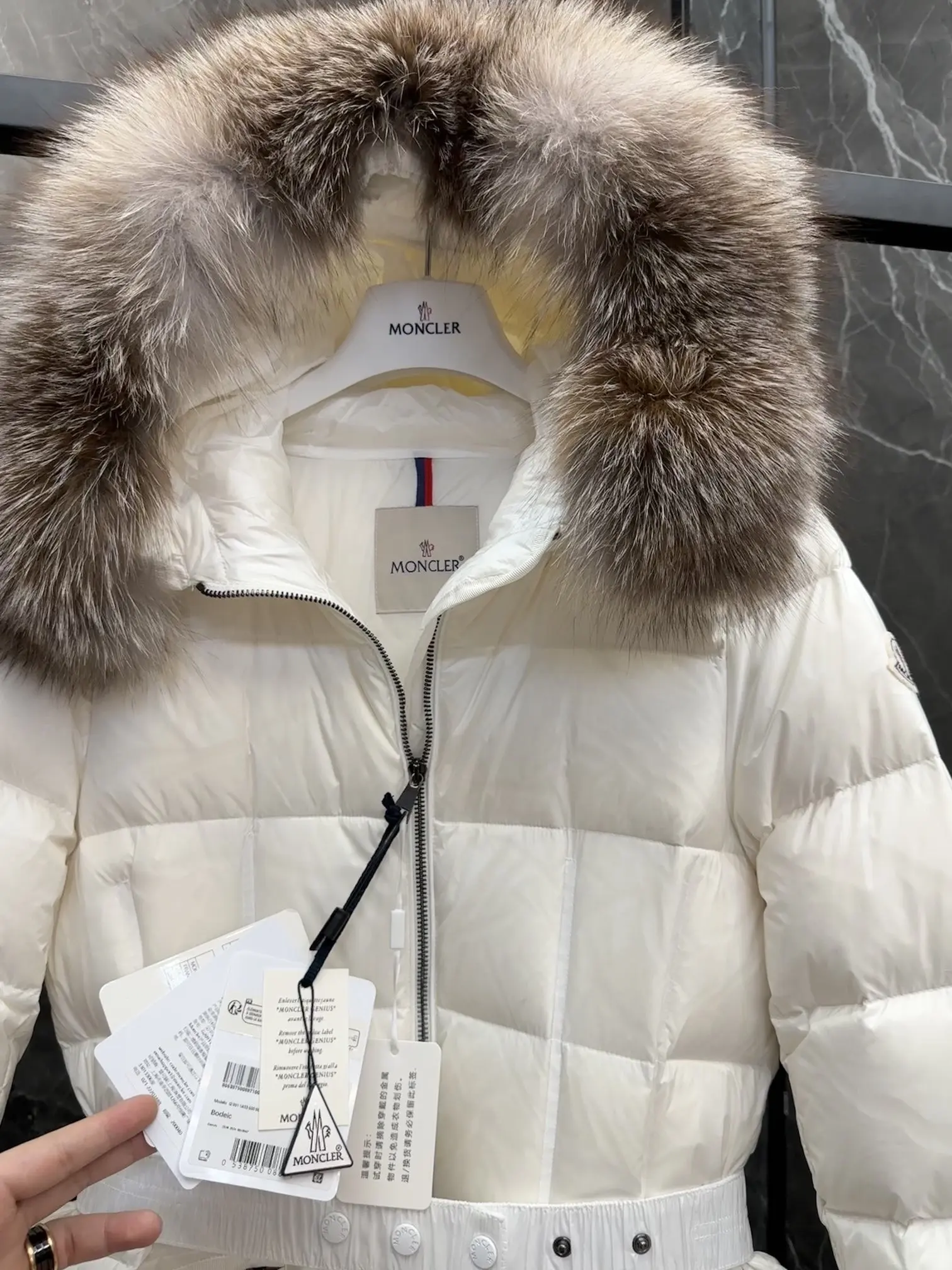 Moncler Boedic Fur-Trimmed Down Coat D70022192 — view 4