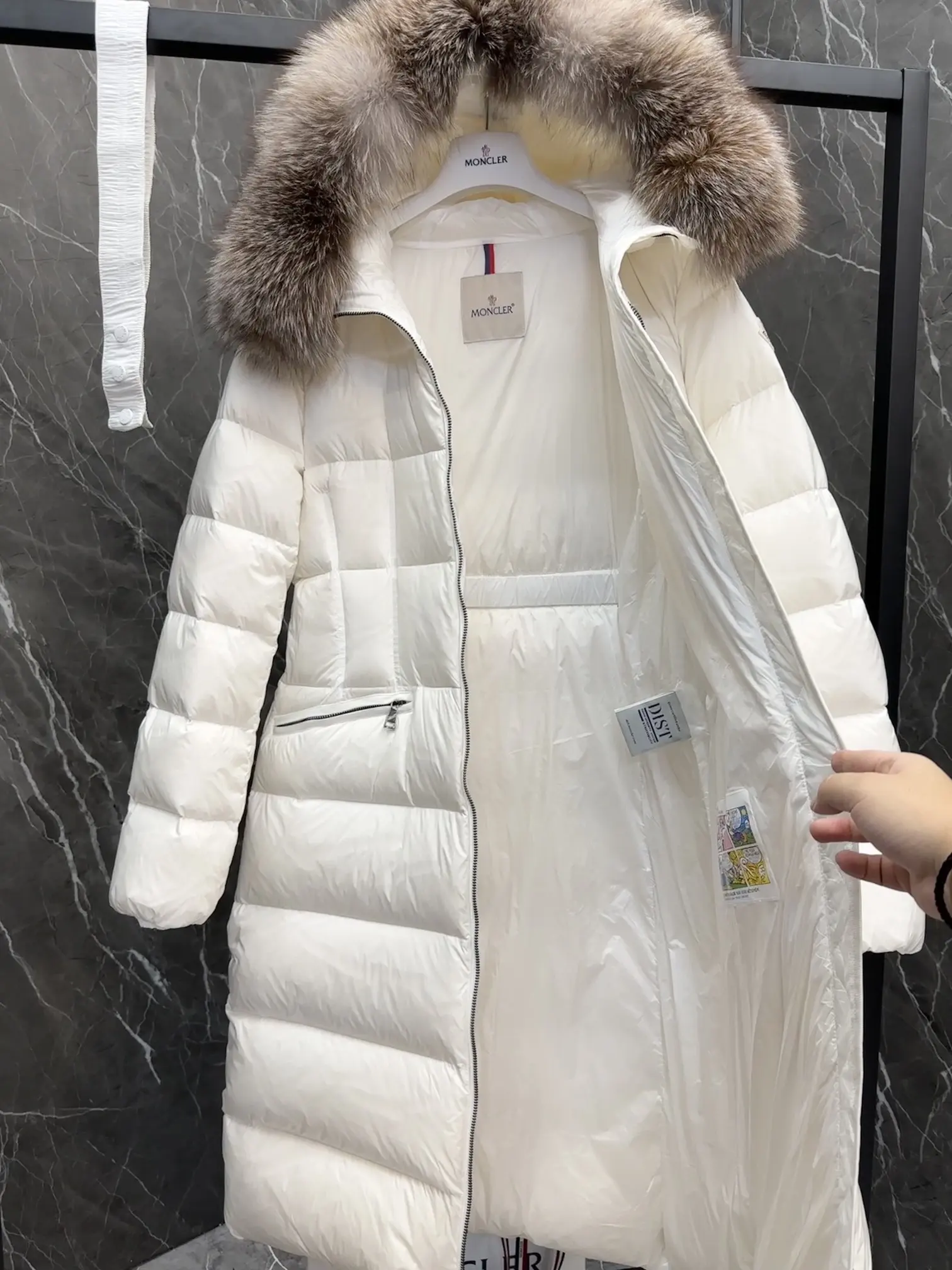 Moncler Boedic Fur-Trimmed Down Coat D70022192 — view 8