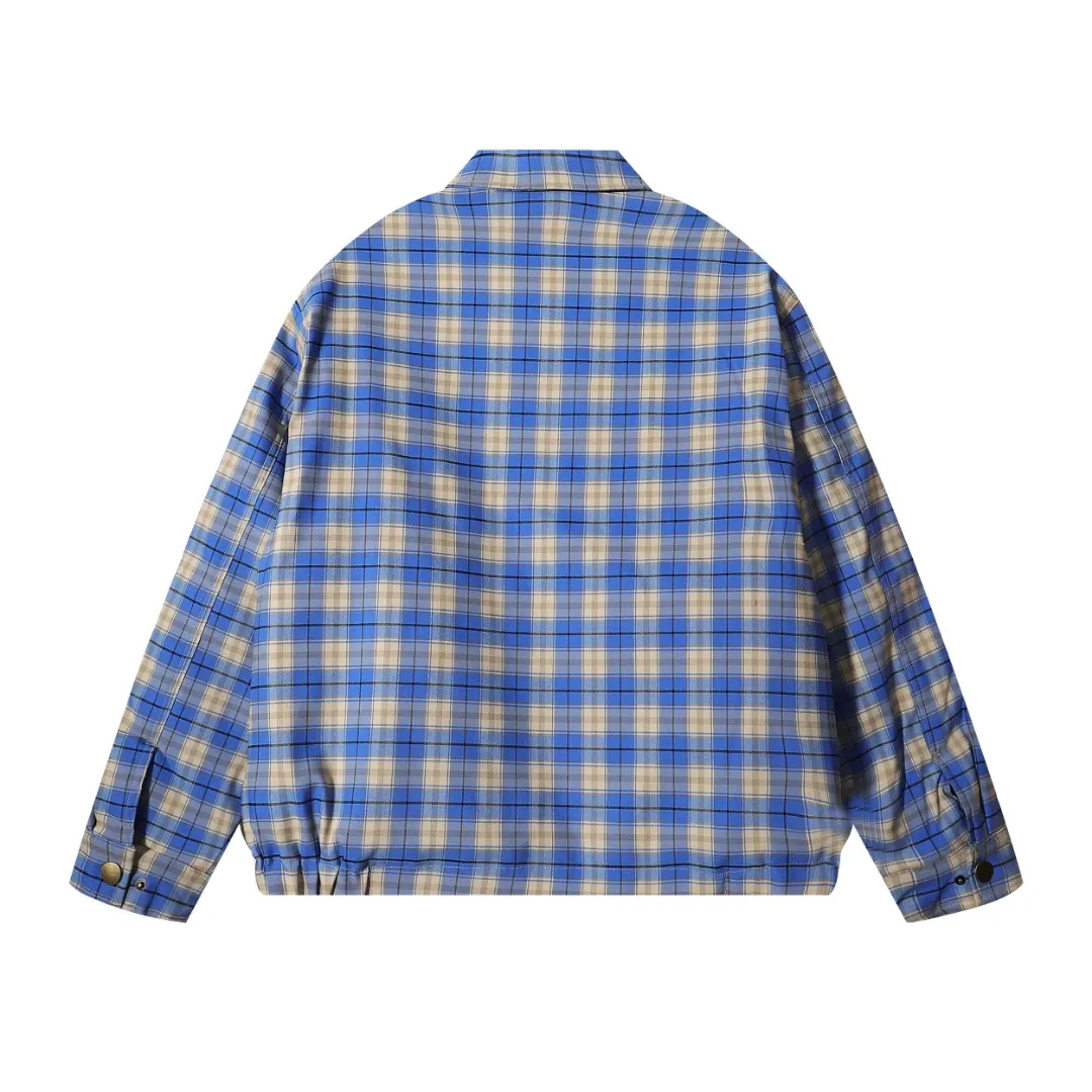 Padded Plaid Zip-Up Shirt Jacket D13516062 — view 2