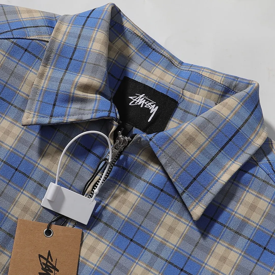 Padded Plaid Zip-Up Shirt Jacket D13516062 — view 4