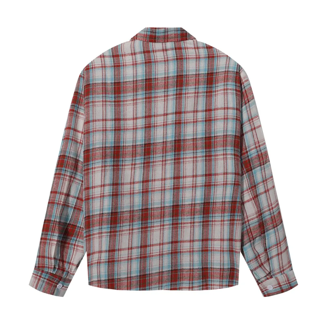Plaid Fringed Flannel Shirt Jacket D6516061 — view 2