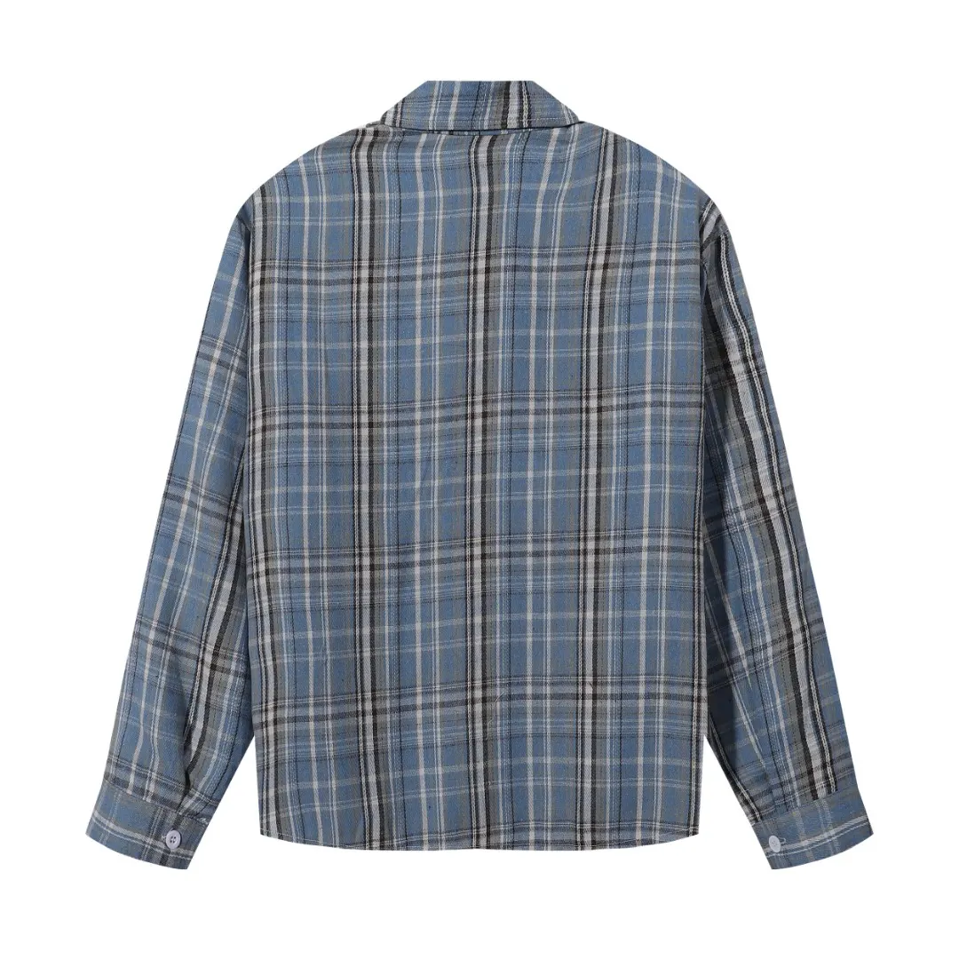 Plaid Fringed Flannel Shirt Jacket D6516061 — view 4