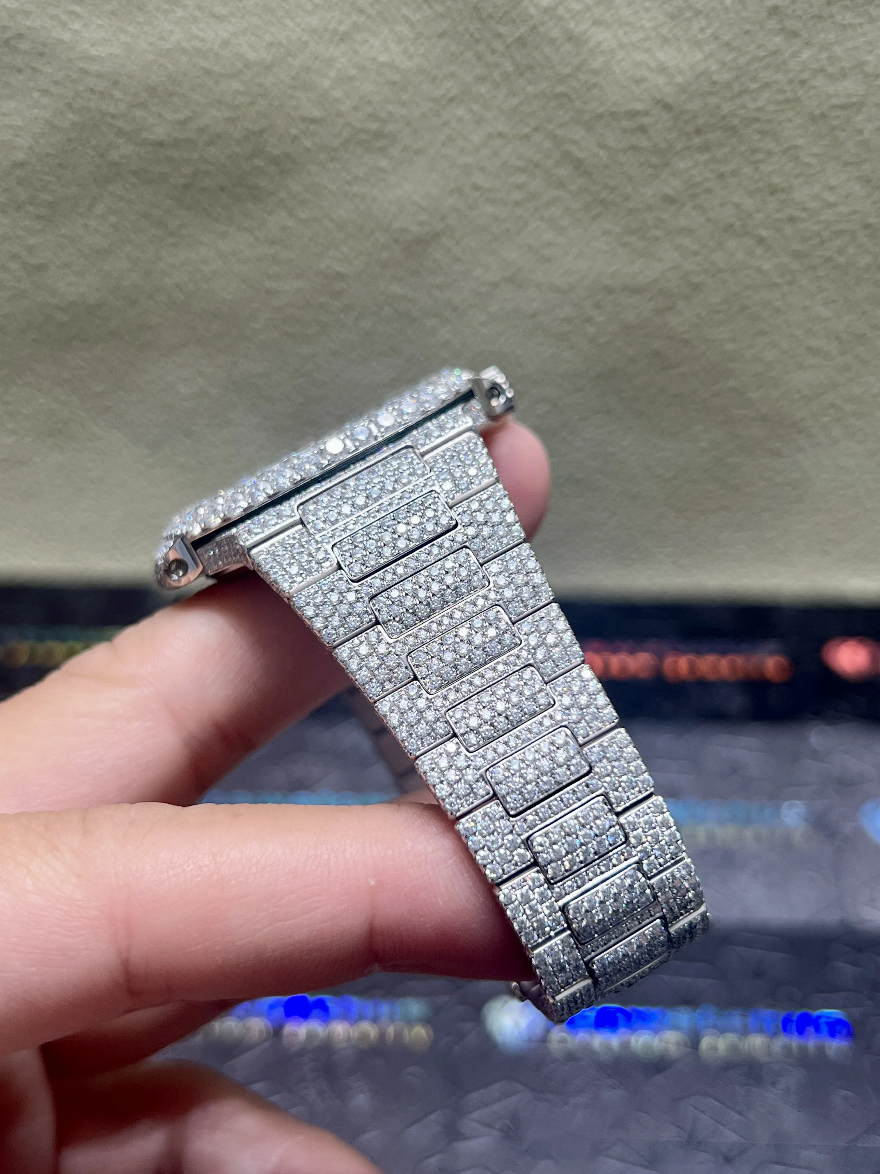 Patek Philippe Nautilus-Style Iced-Out White Dial Watch D1080019407 — view 9