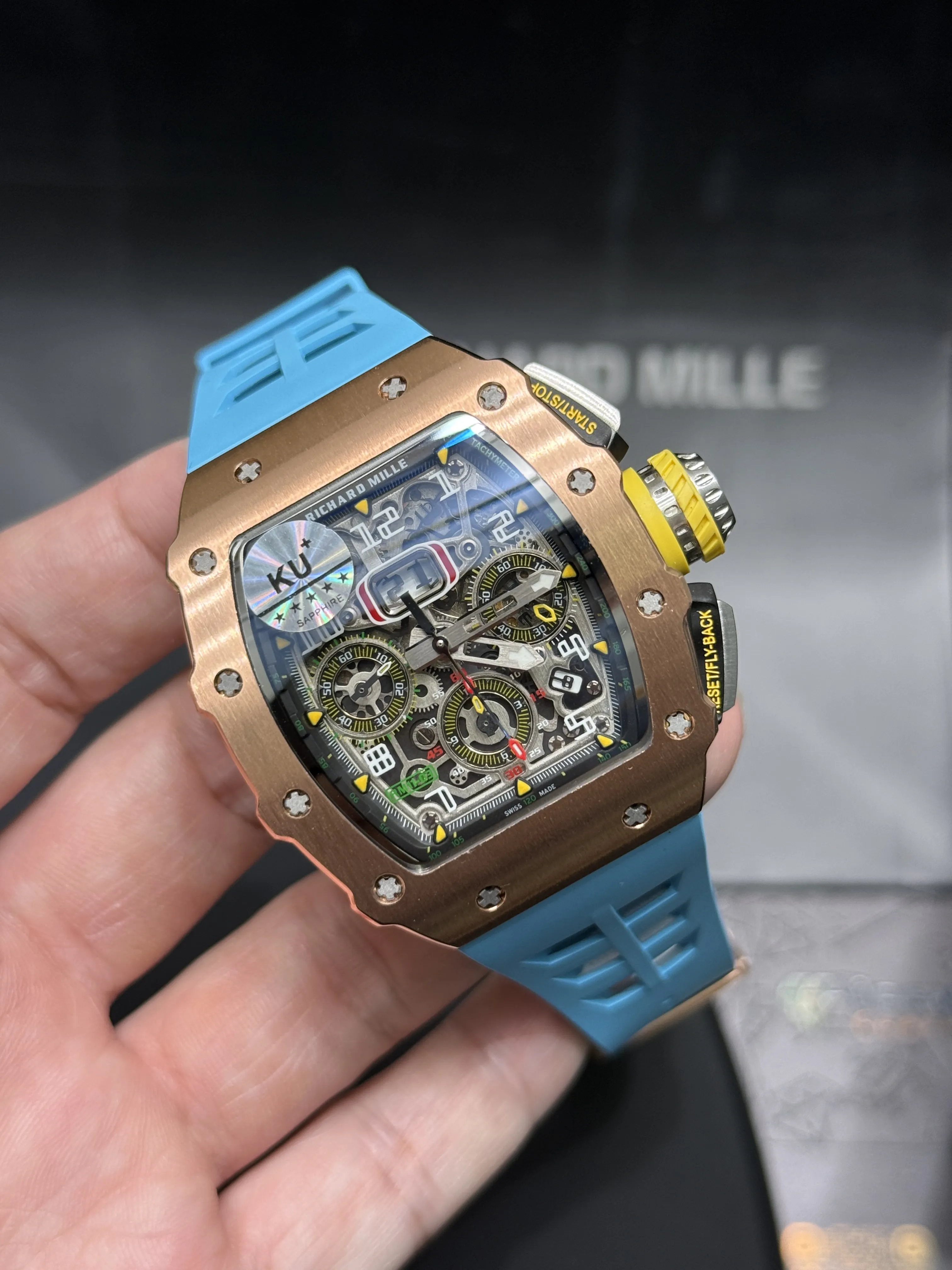 Richard Mille RM 11-Style Rose-Tone Skeleton Chronograph Watch D472519408 — view 2