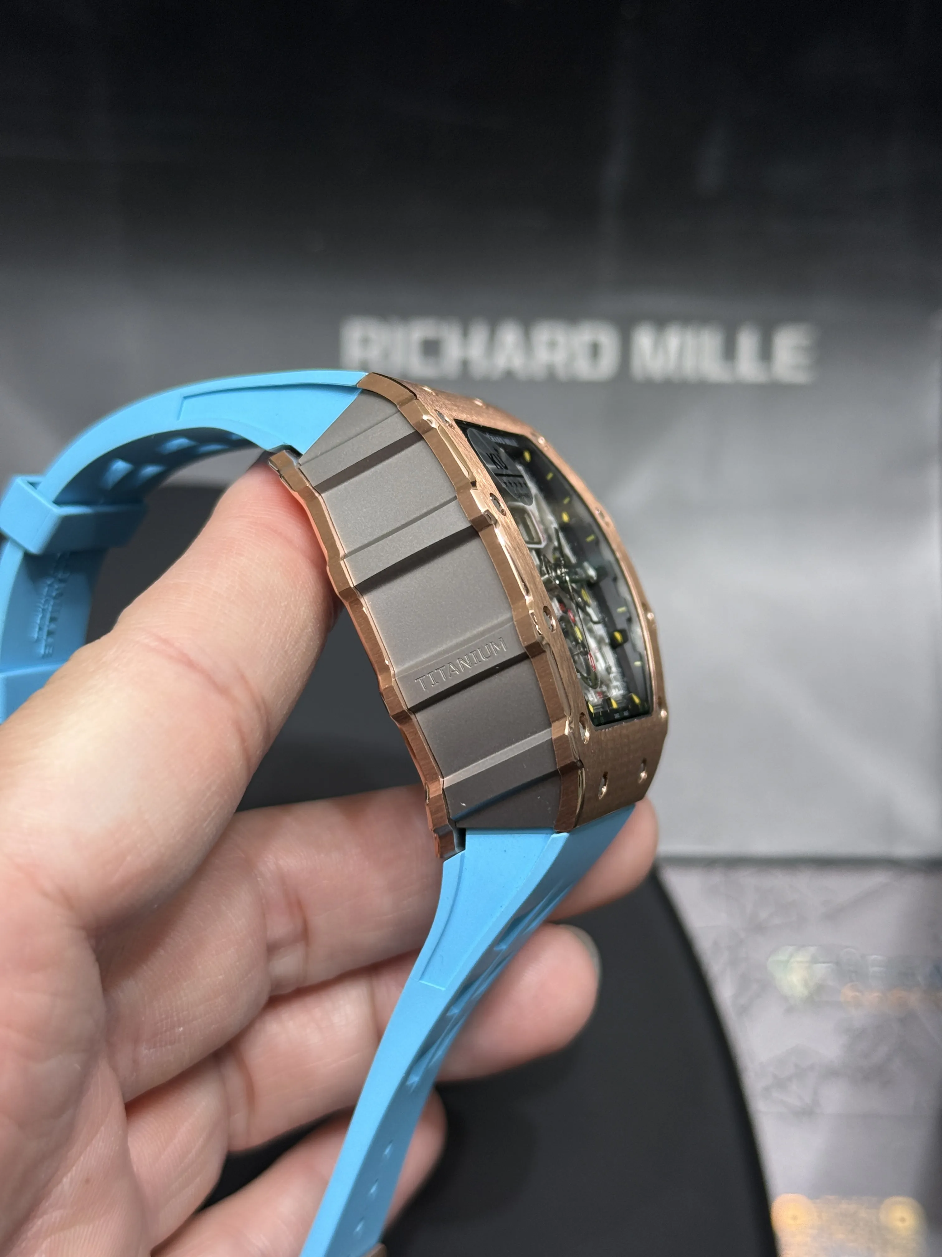 Richard Mille RM 11-Style Rose-Tone Skeleton Chronograph Watch D472519408 — view 3