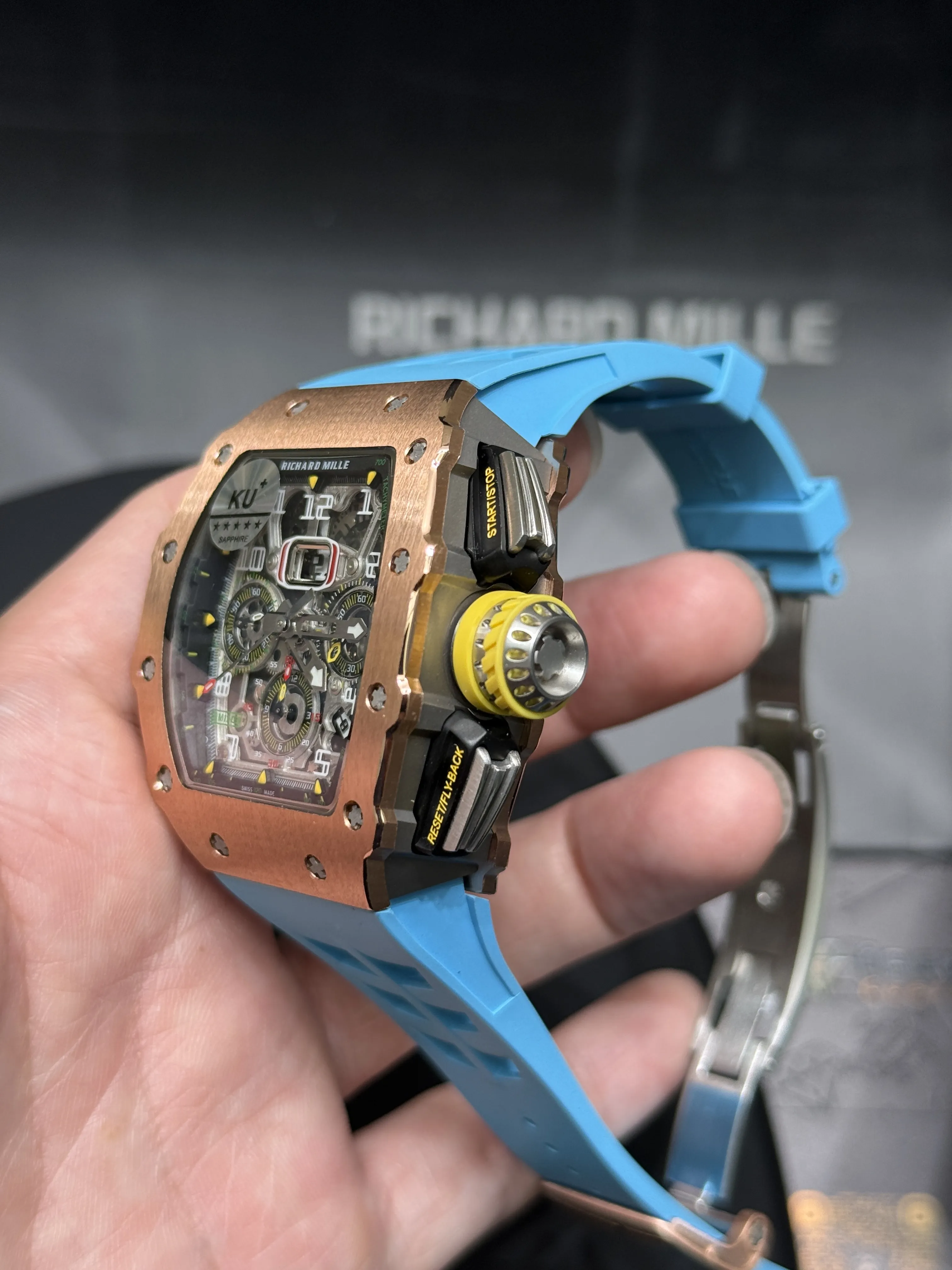 Richard Mille RM 11-Style Rose-Tone Skeleton Chronograph Watch D472519408 — view 4