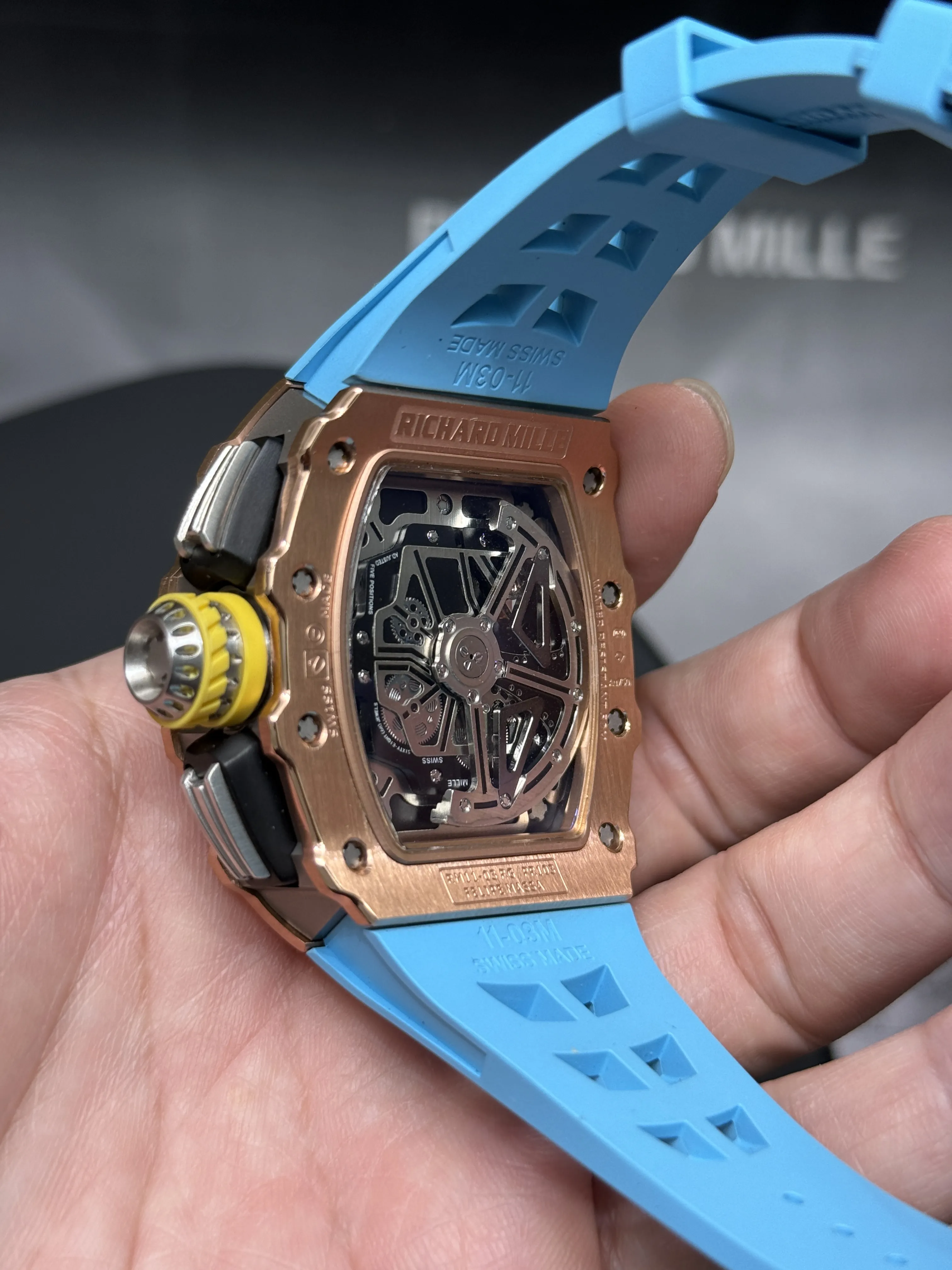 Richard Mille RM 11-Style Rose-Tone Skeleton Chronograph Watch D472519408 — view 5