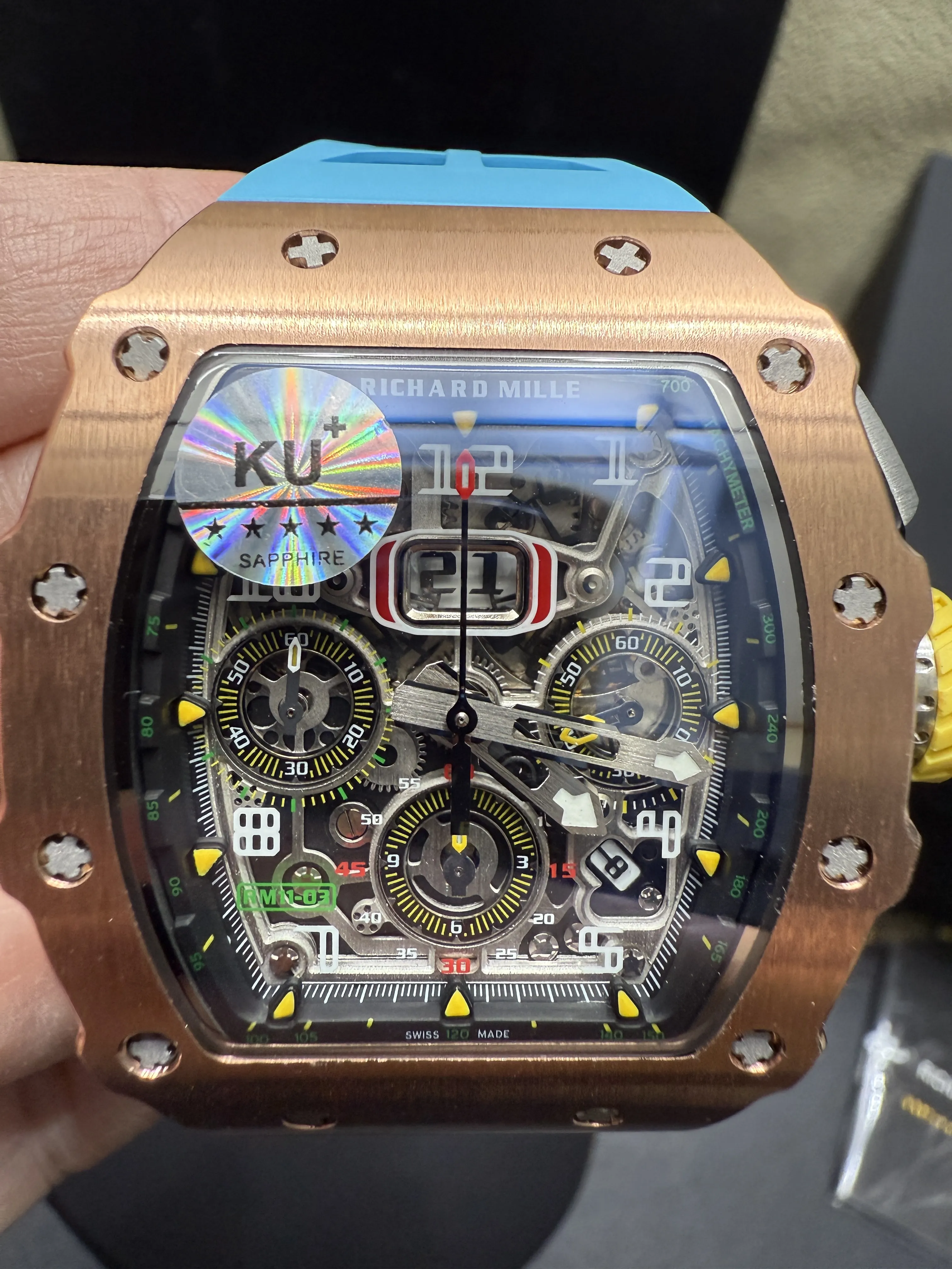 Richard Mille RM 11-Style Rose-Tone Skeleton Chronograph Watch D472519408 — view 9