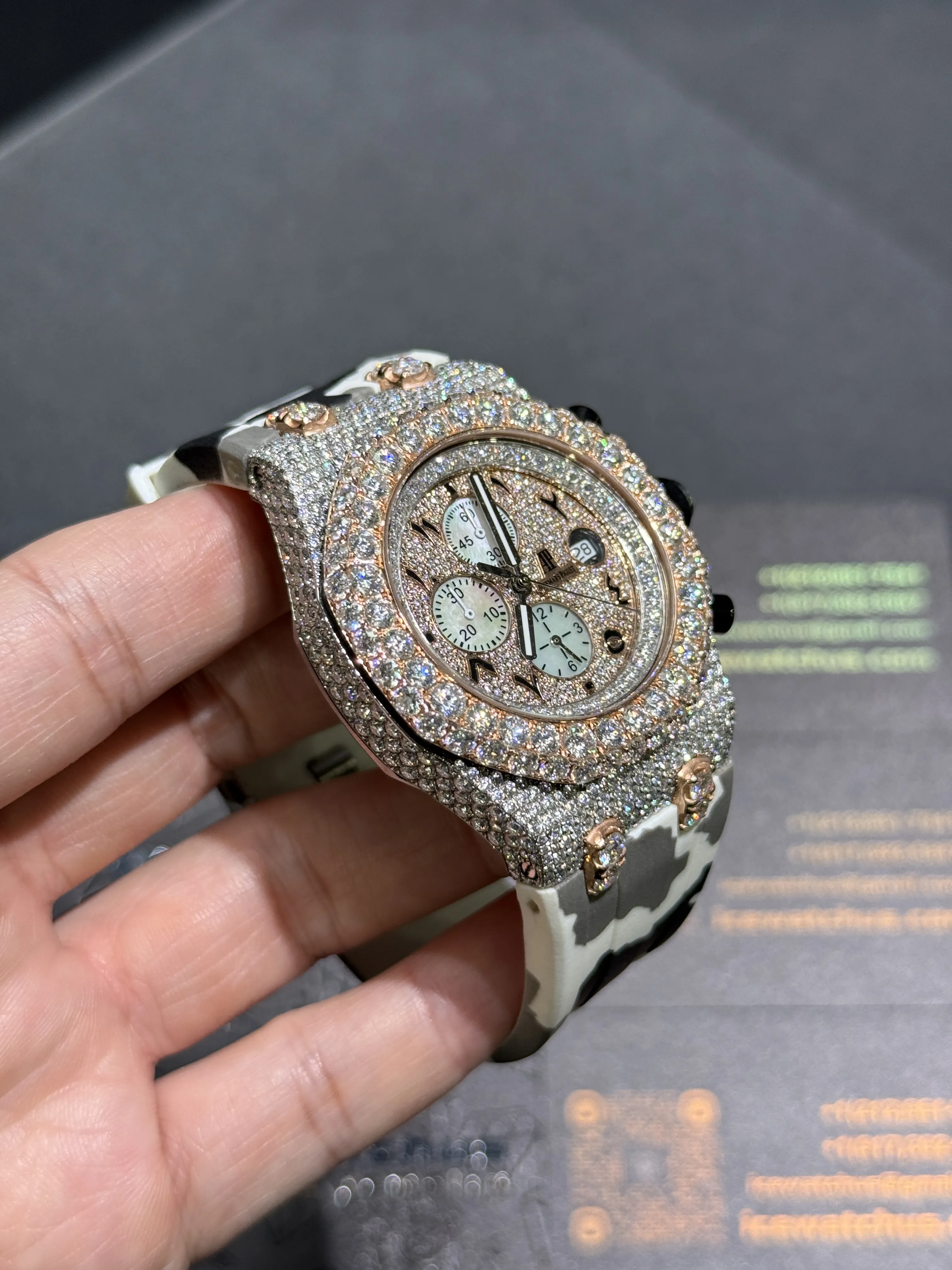 Audemars Piguet Royal Oak Offshore-Style Iced-Out Camo Watch D911319410 — view 3