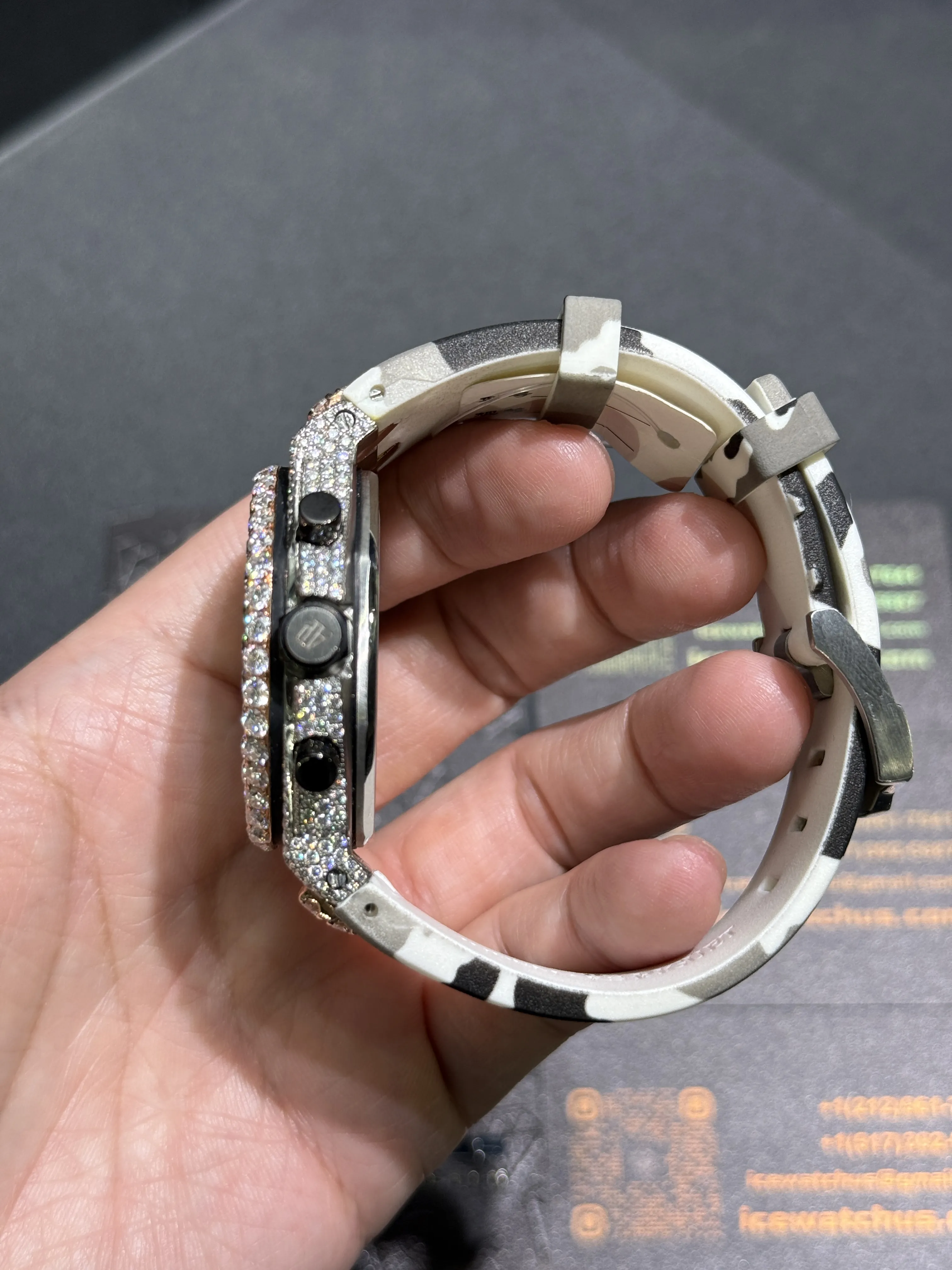 Audemars Piguet Royal Oak Offshore-Style Iced-Out Camo Watch D911319410 — view 7