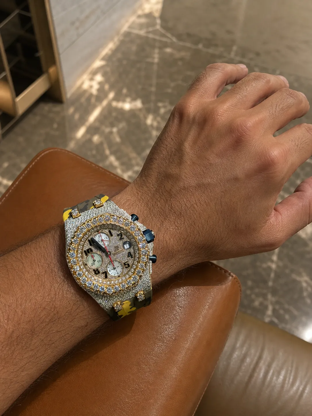 Audemars Piguet Royal Oak Offshore-Style Iced-Out Camo Strap Watch D911319411