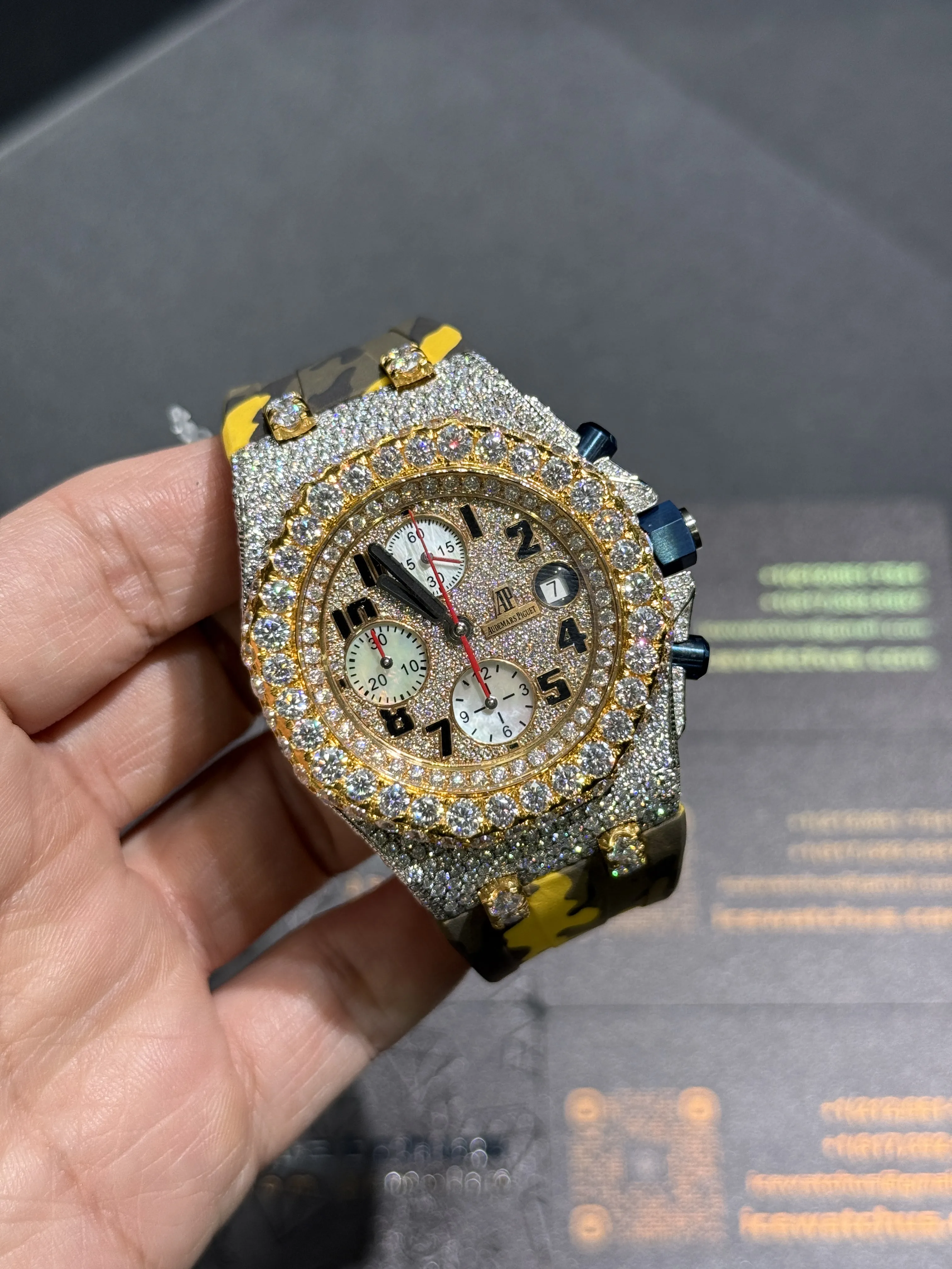 Audemars Piguet Royal Oak Offshore-Style Iced-Out Camo Strap Watch D911319411 — view 2