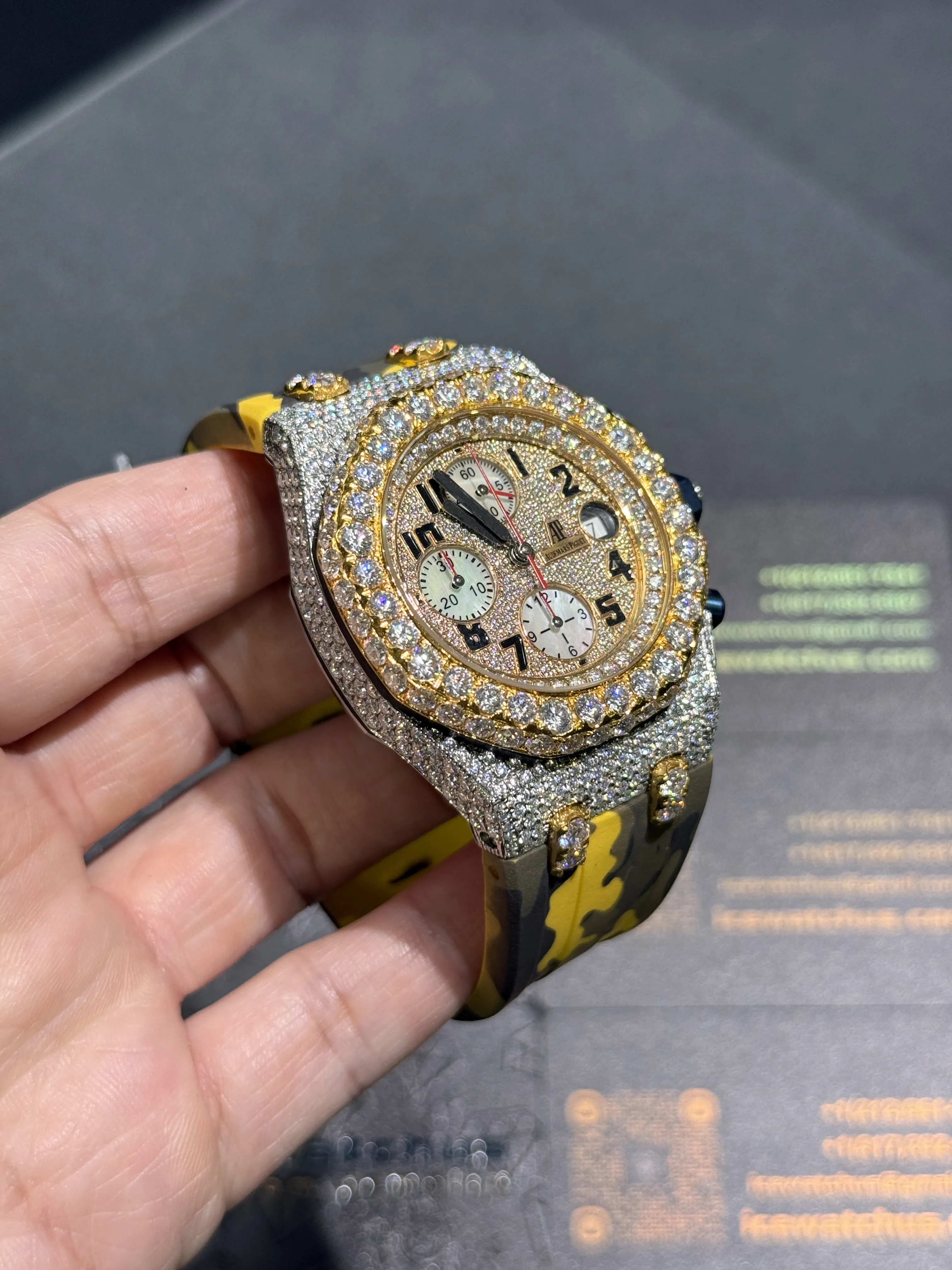 Audemars Piguet Royal Oak Offshore-Style Iced-Out Camo Strap Watch D911319411 — view 3