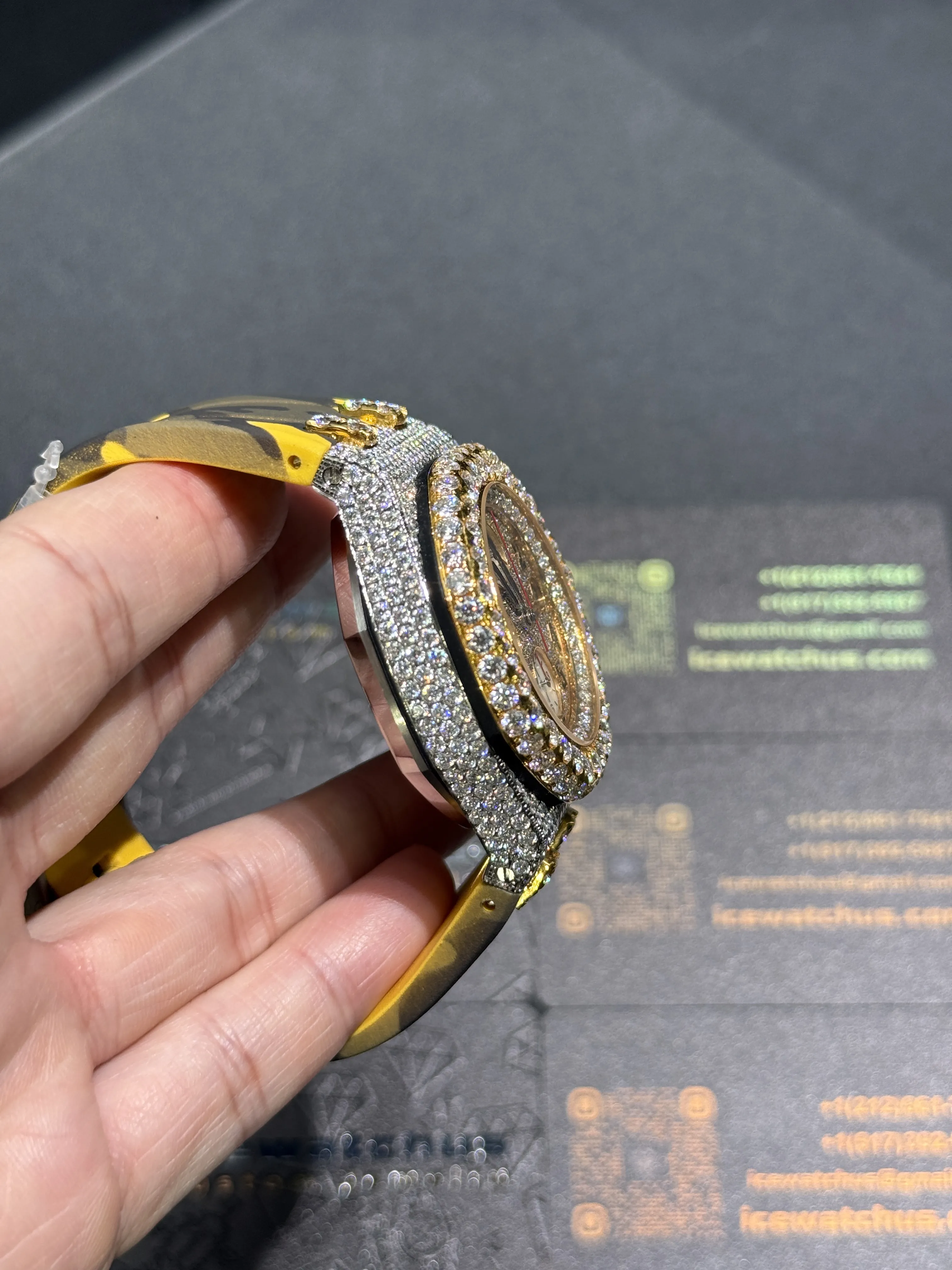 Audemars Piguet Royal Oak Offshore-Style Iced-Out Camo Strap Watch D911319411 — view 4
