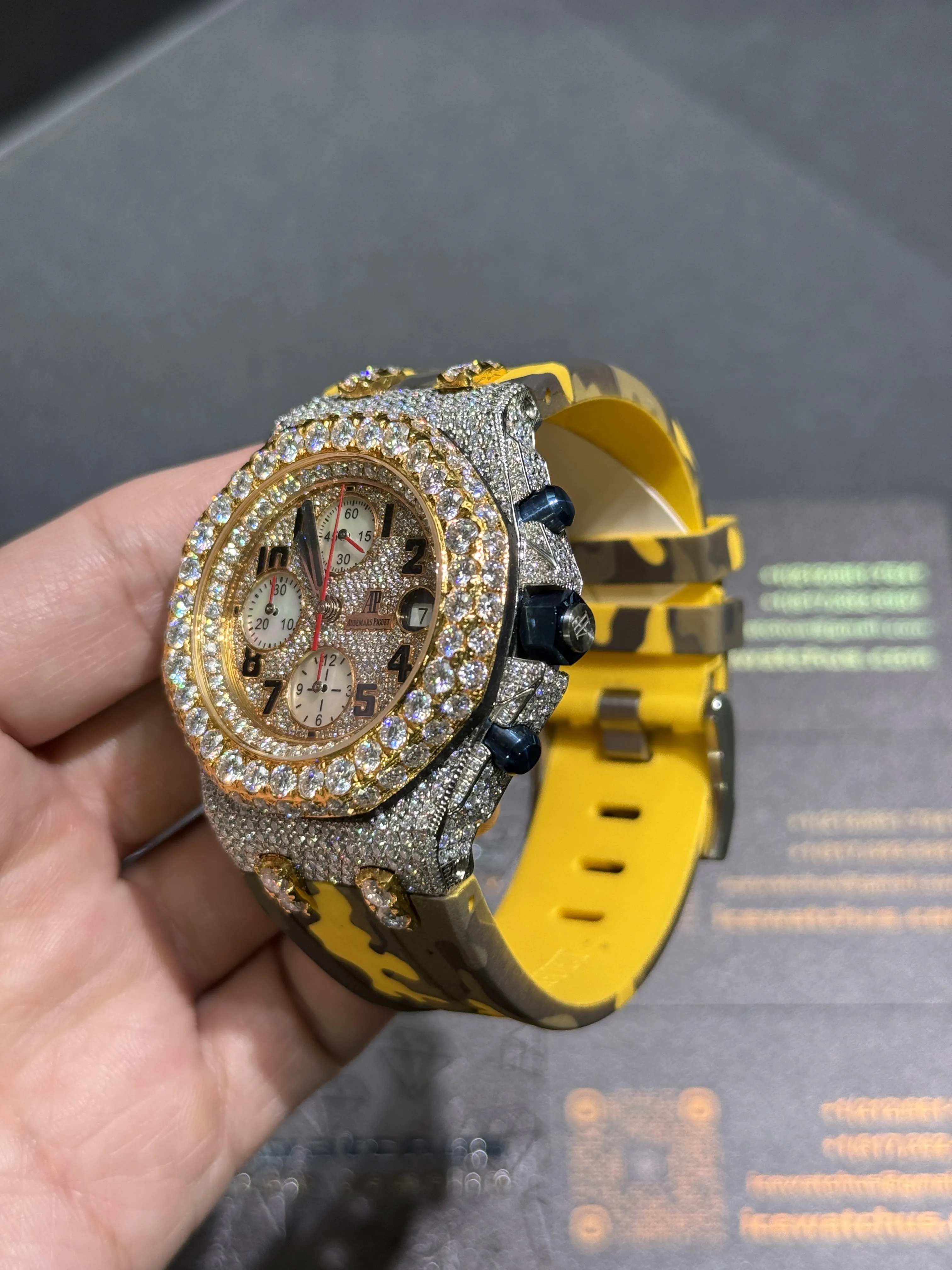Audemars Piguet Royal Oak Offshore-Style Iced-Out Camo Strap Watch D911319411 — view 5
