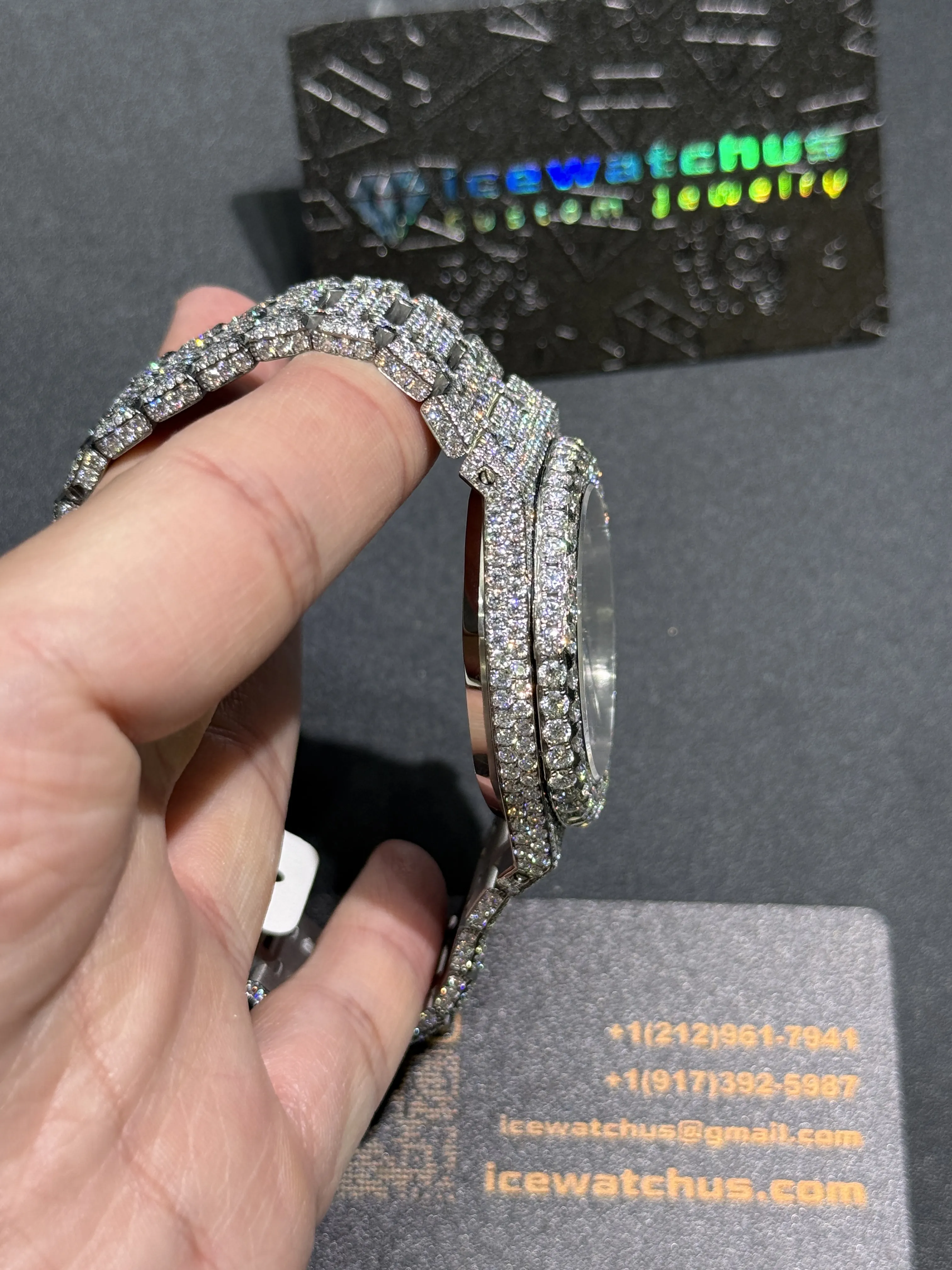 Audemars Piguet Royal Oak-Style Iced-Out Blue Numeral Dial Watch D1215019416 — view 5