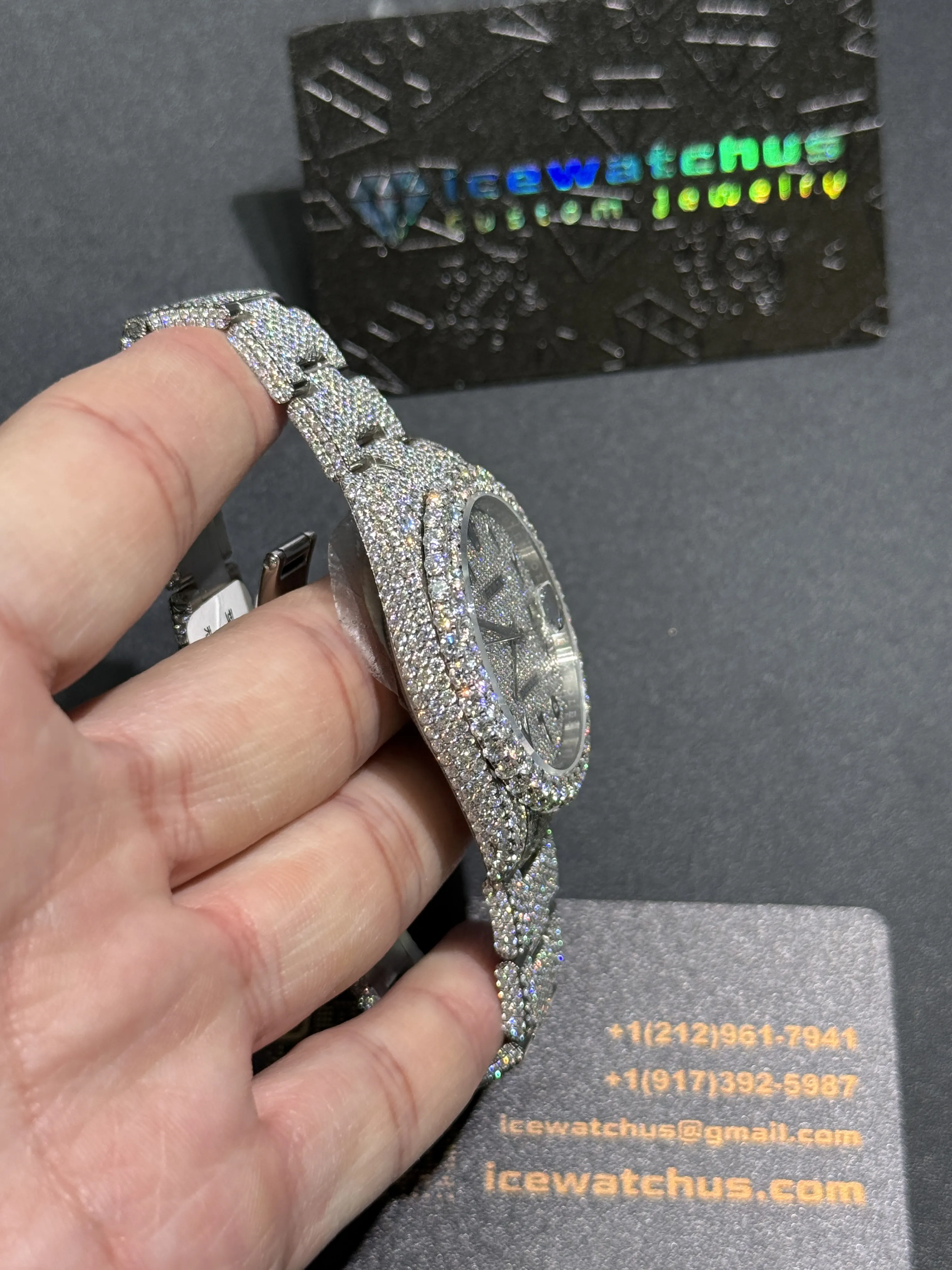 Rolex Datejust-Style Iced-Out Silver Numeral Dial Watch D1215019417 — view 4