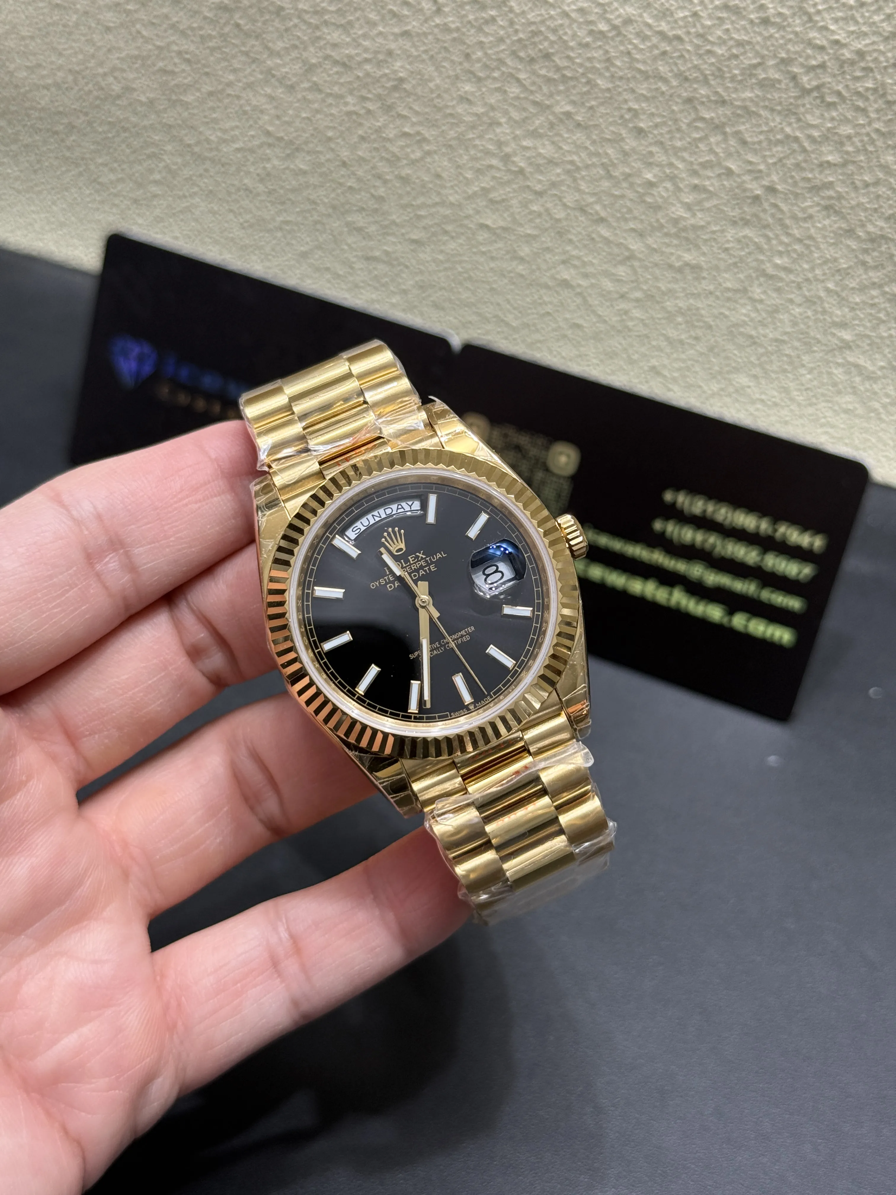 Rolex Day-Date 40-Style Gold-Tone Black Dial Watch D391519419 — view 2