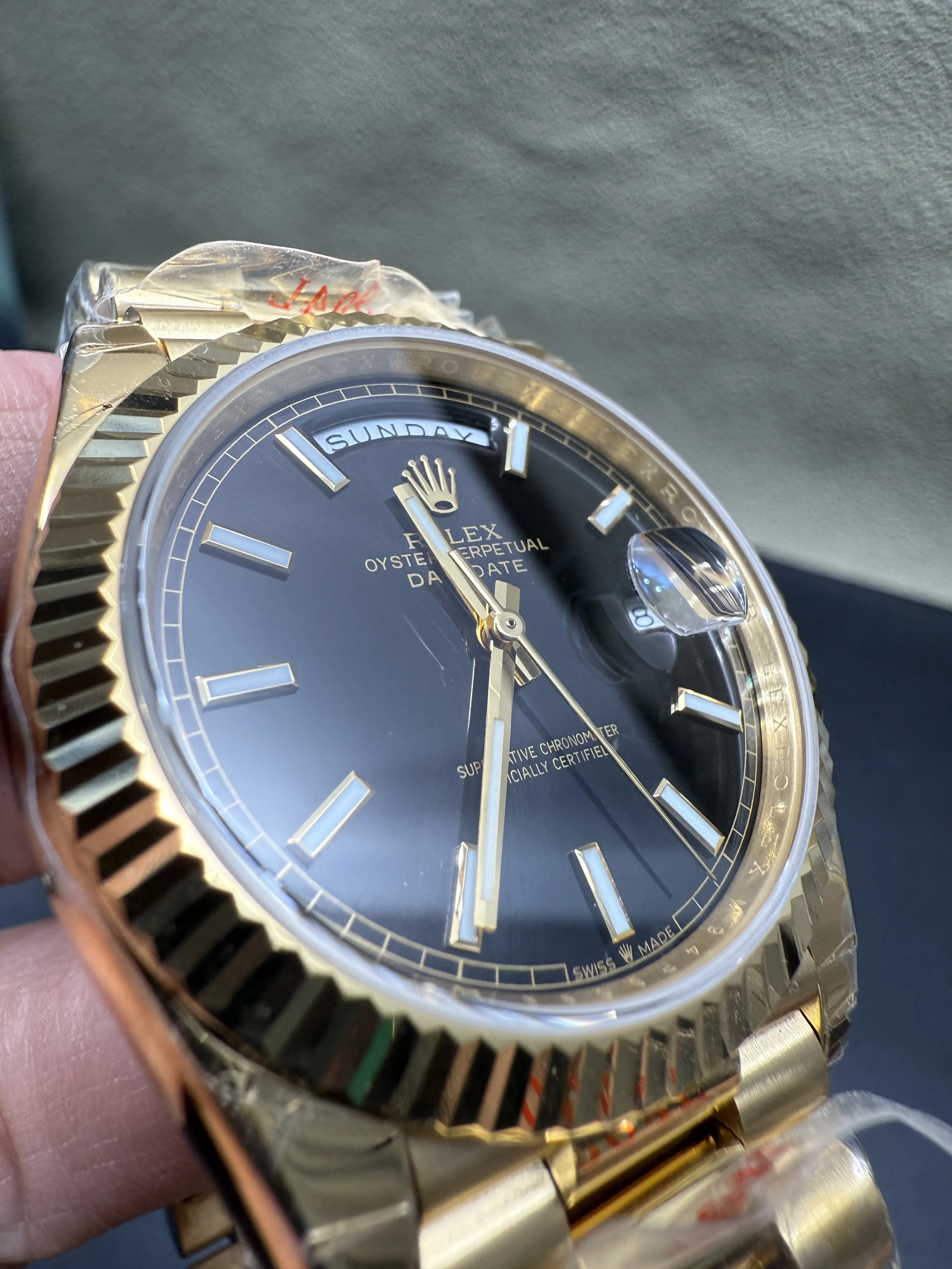 Rolex Day-Date 40-Style Gold-Tone Black Dial Watch D391519419 — view 10