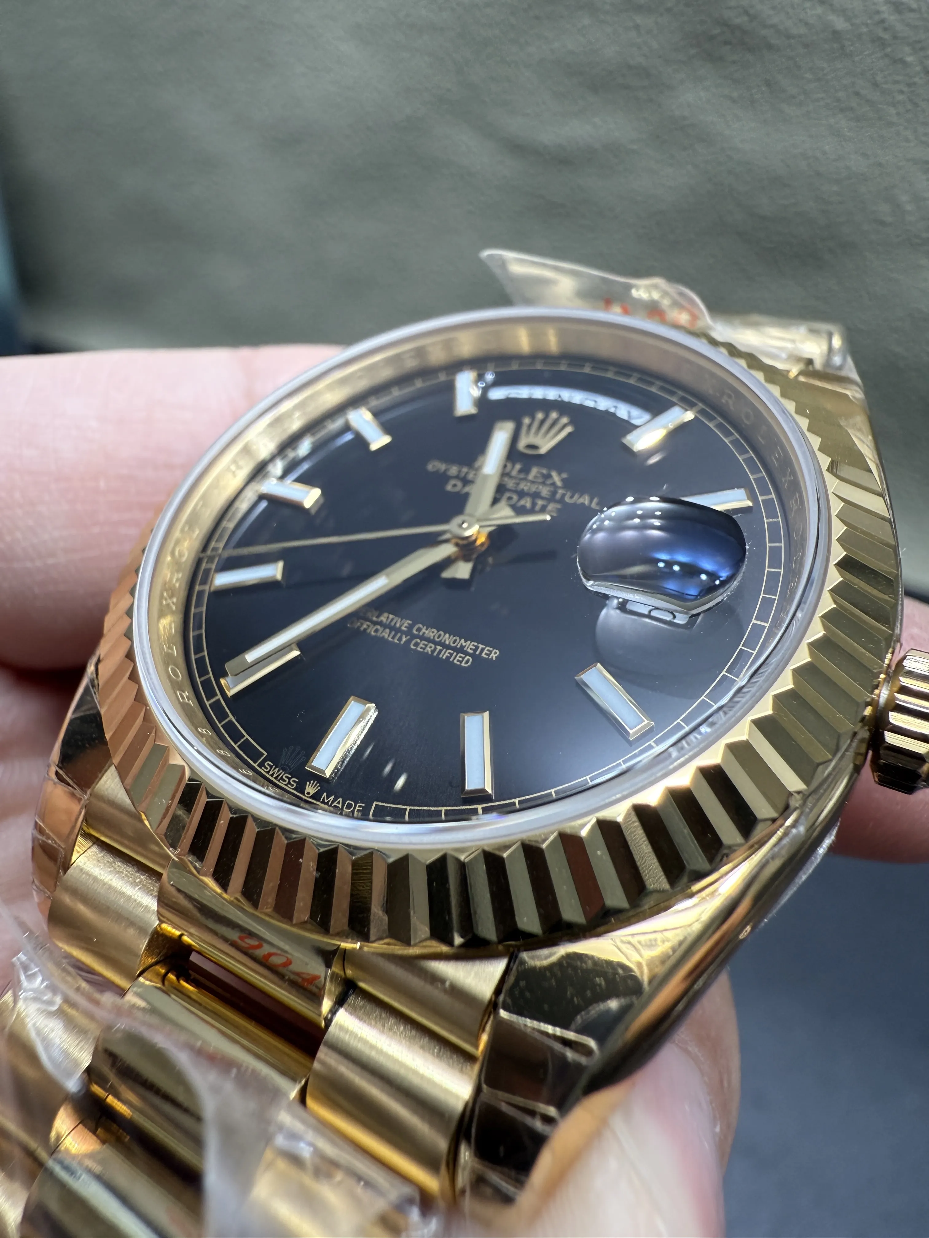 Rolex Day-Date 40-Style Gold-Tone Black Dial Watch D391519419 — view 11