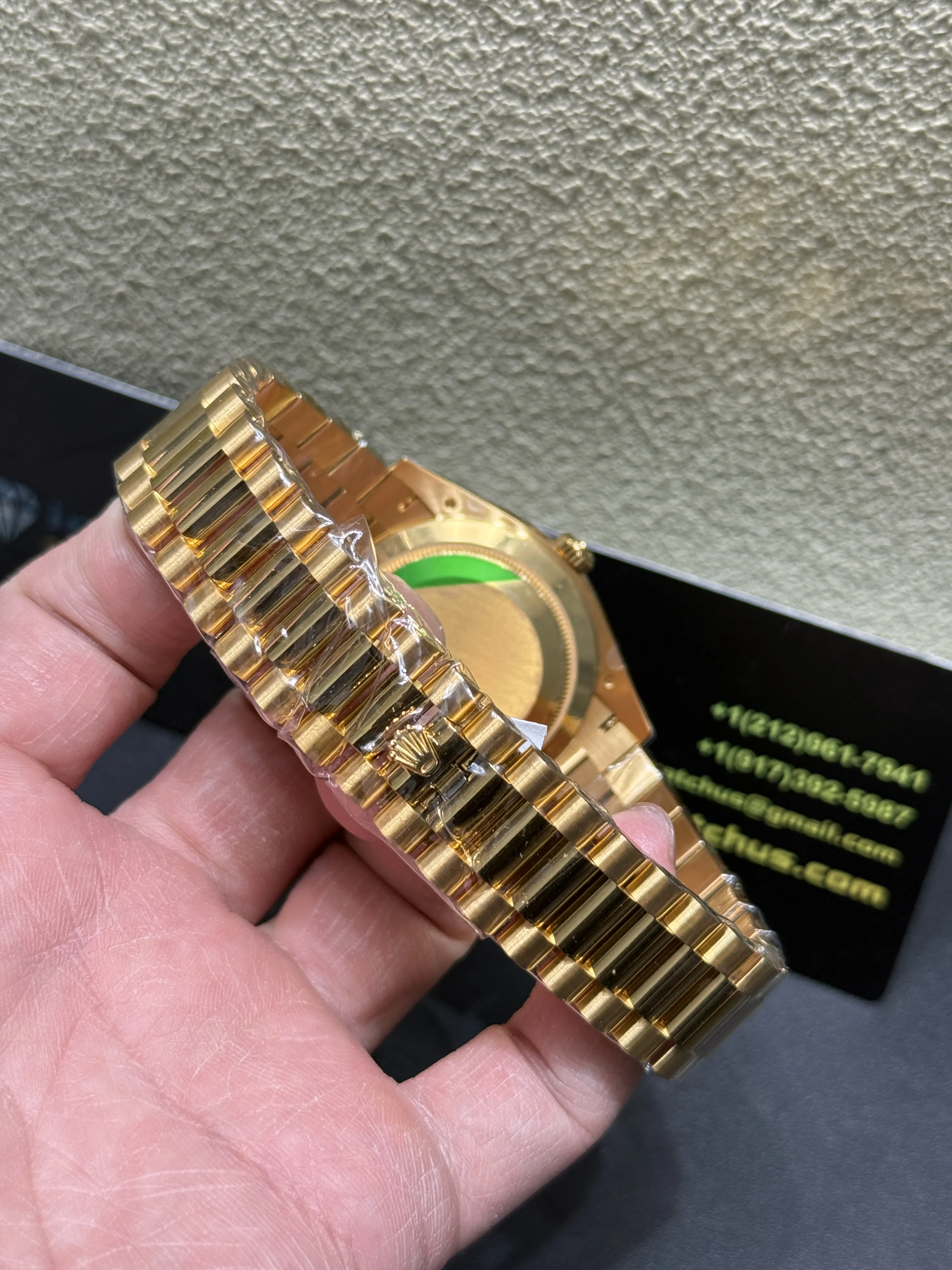 Rolex Day-Date 40-Style Gold-Tone Baguette Black Dial Watch D465819420 — view 7