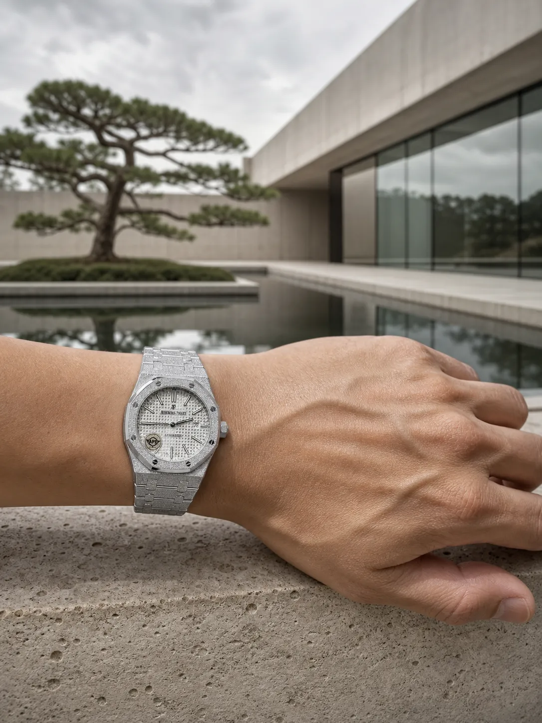 Audemars Piguet Royal Oak-Style Frosted Silver Dial Watch D459019421