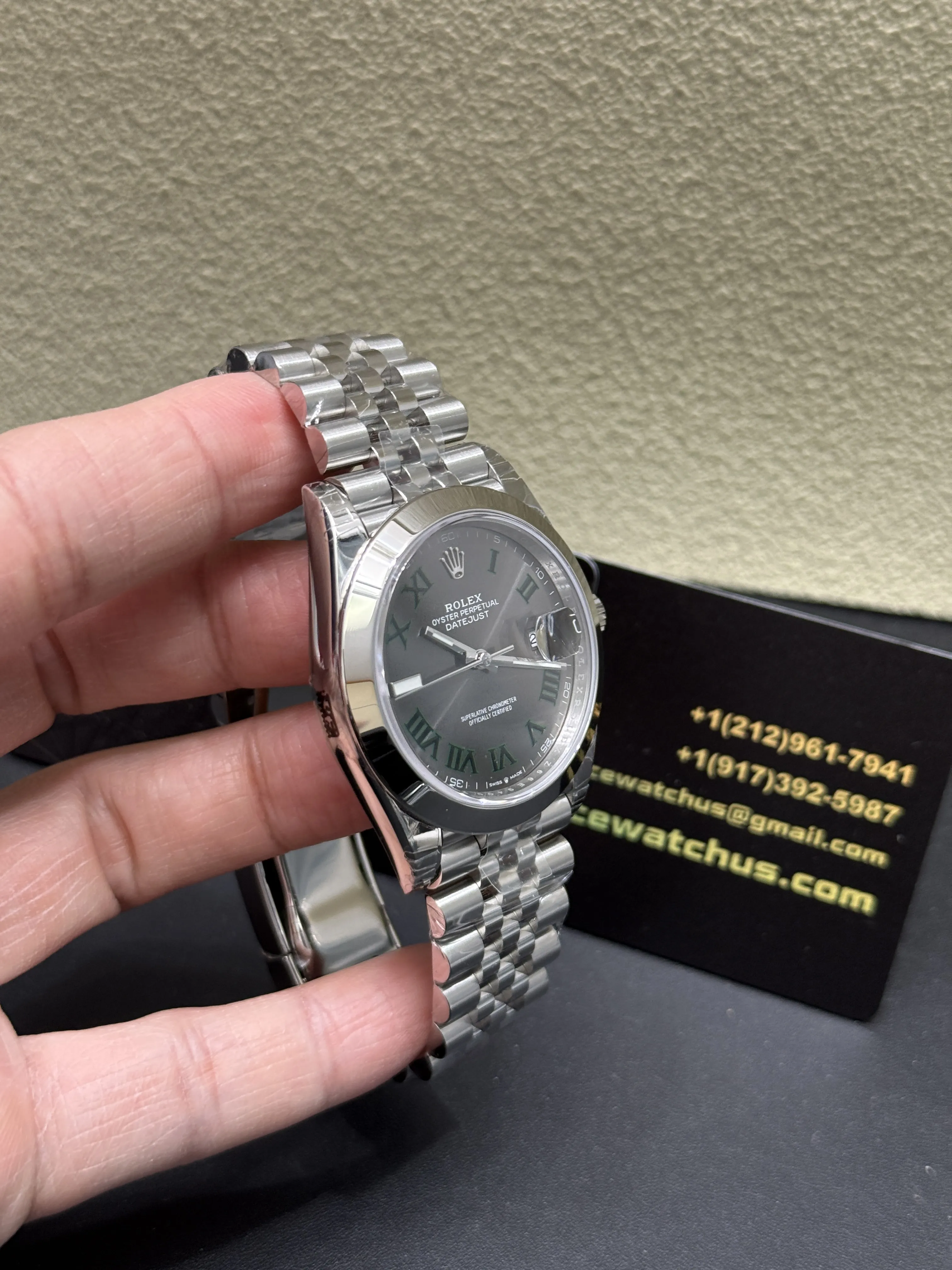 Rolex Datejust 41-Style Slate Green Roman Dial Watch D391519425 — view 3