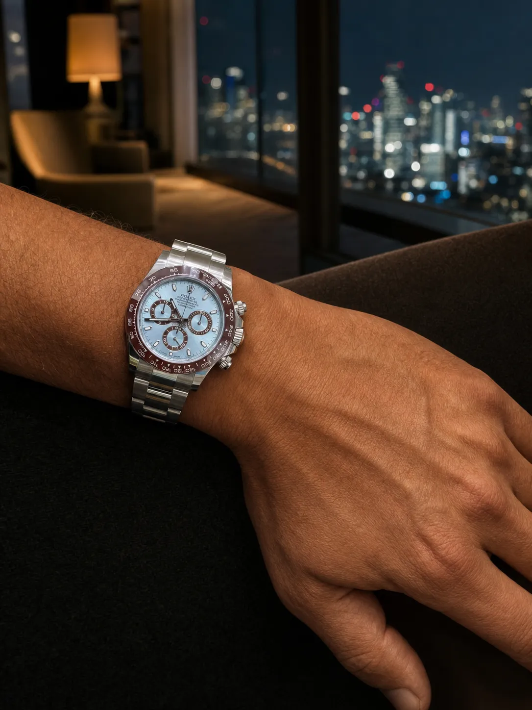 Rolex Daytona-Style Ice Blue Brown Bezel Chronograph Watch D594019428