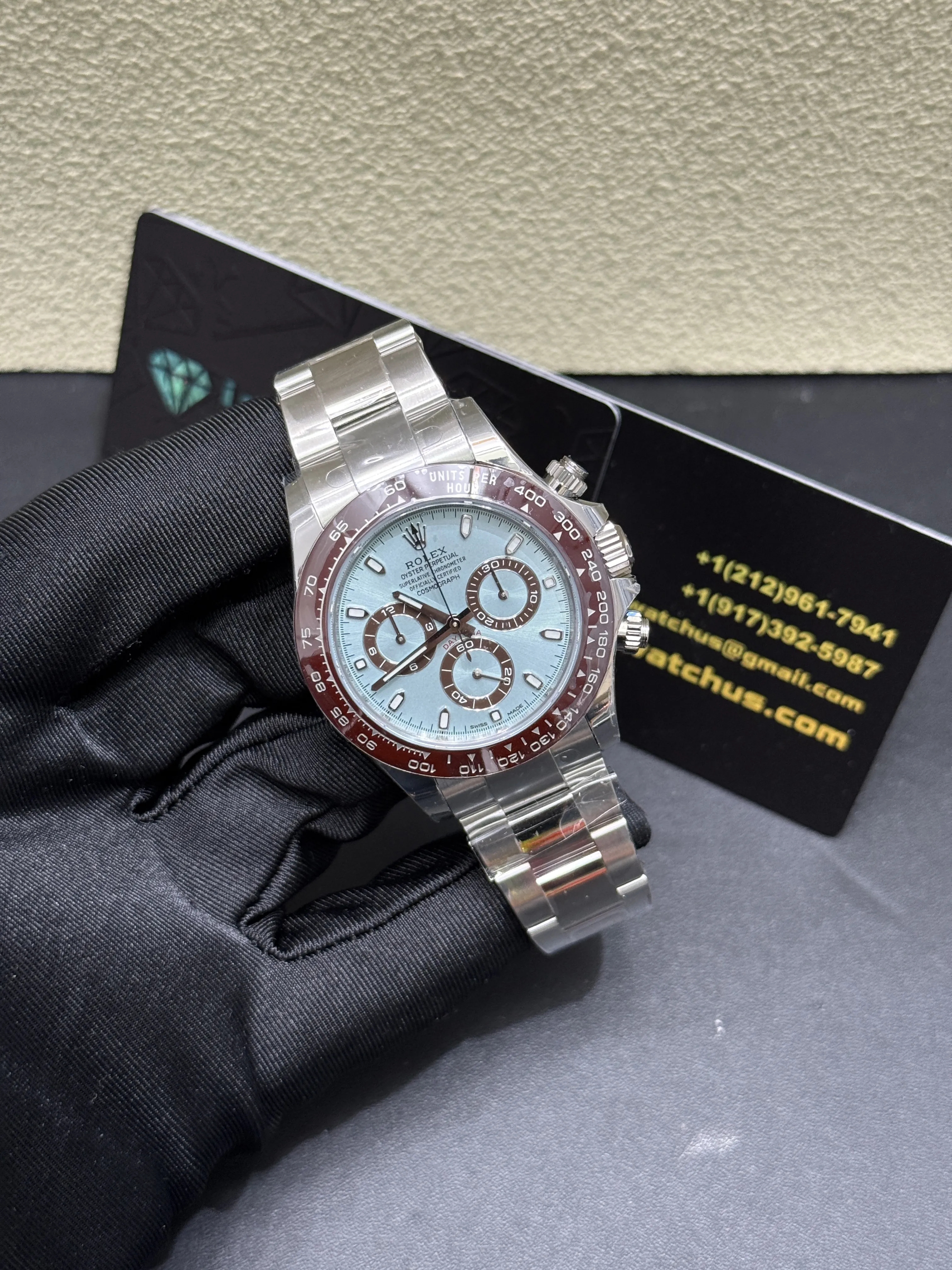 Rolex Daytona-Style Ice Blue Brown Bezel Chronograph Watch D594019428 — view 2