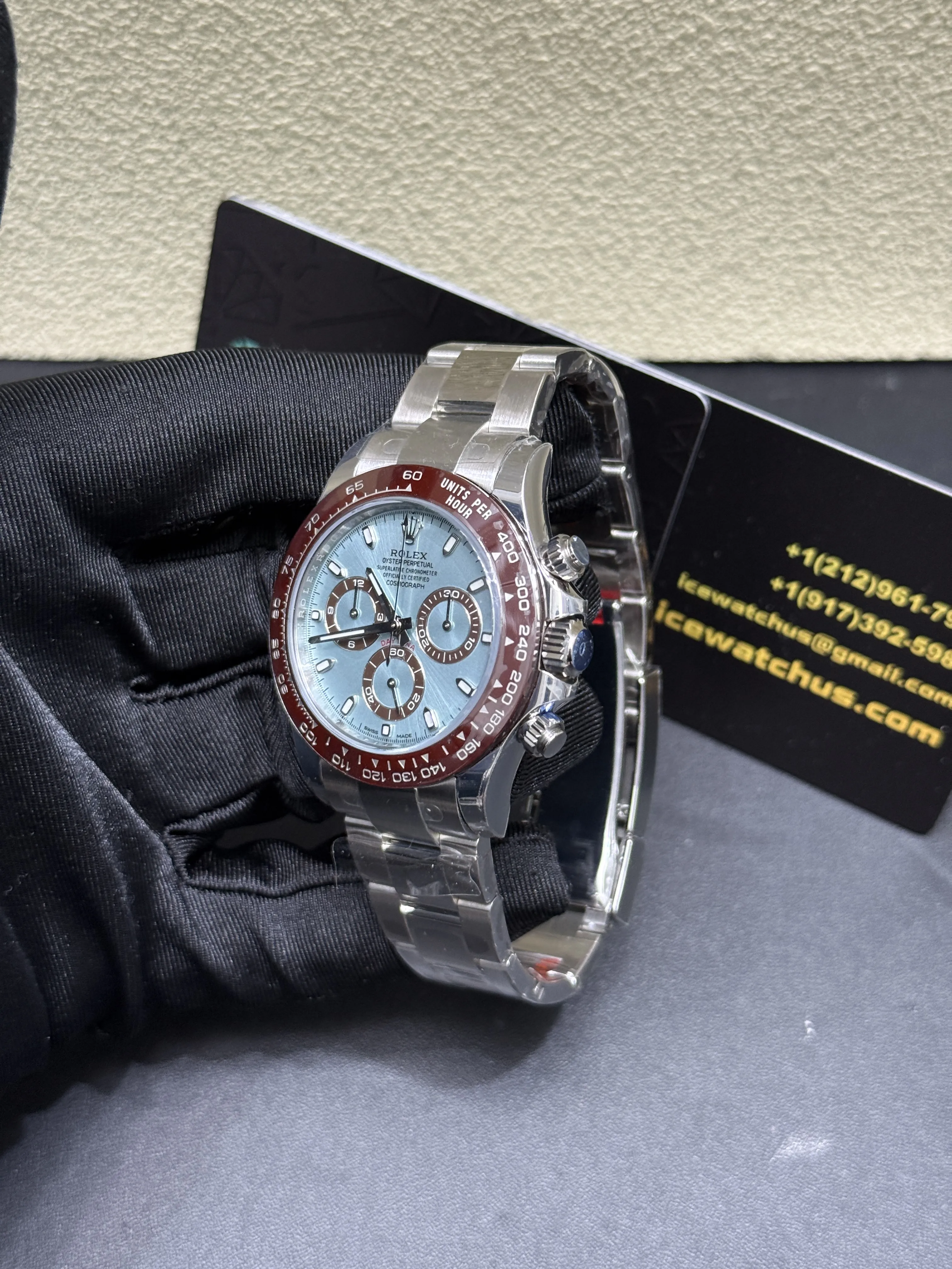 Rolex Daytona-Style Ice Blue Brown Bezel Chronograph Watch D594019428 — view 4