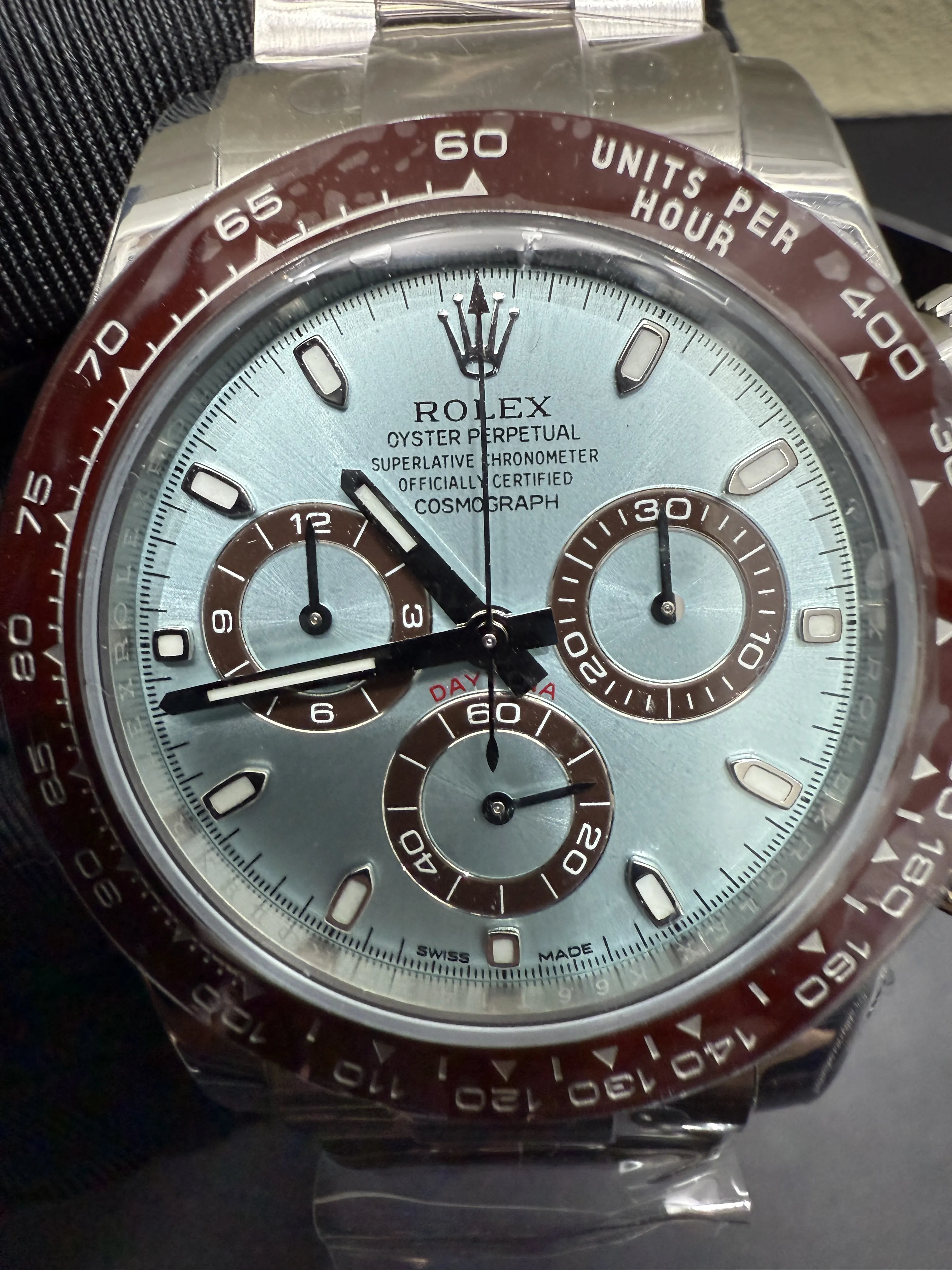 Rolex Daytona-Style Ice Blue Brown Bezel Chronograph Watch D594019428 — view 9