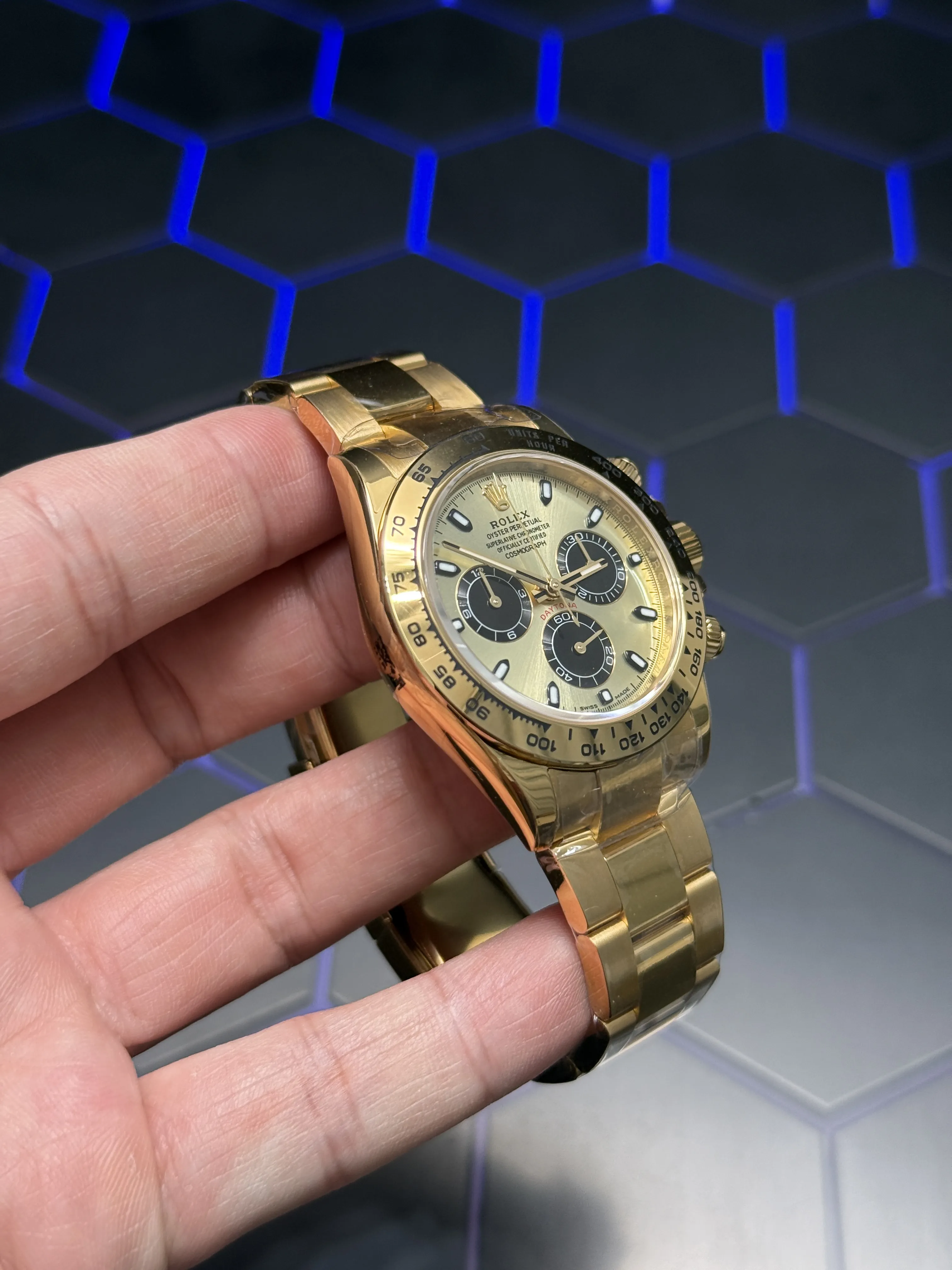 Rolex Daytona-Style Gold-Tone Champagne Black Dial Watch D594019429 — view 3
