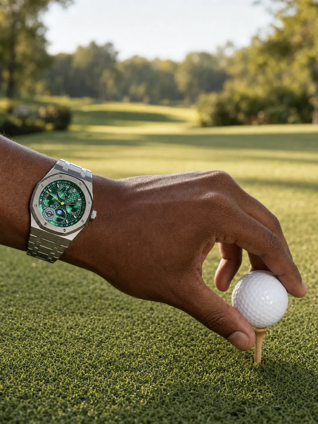 AP Royal Oak-Style Green Calendar Moonphase Watch D472519433