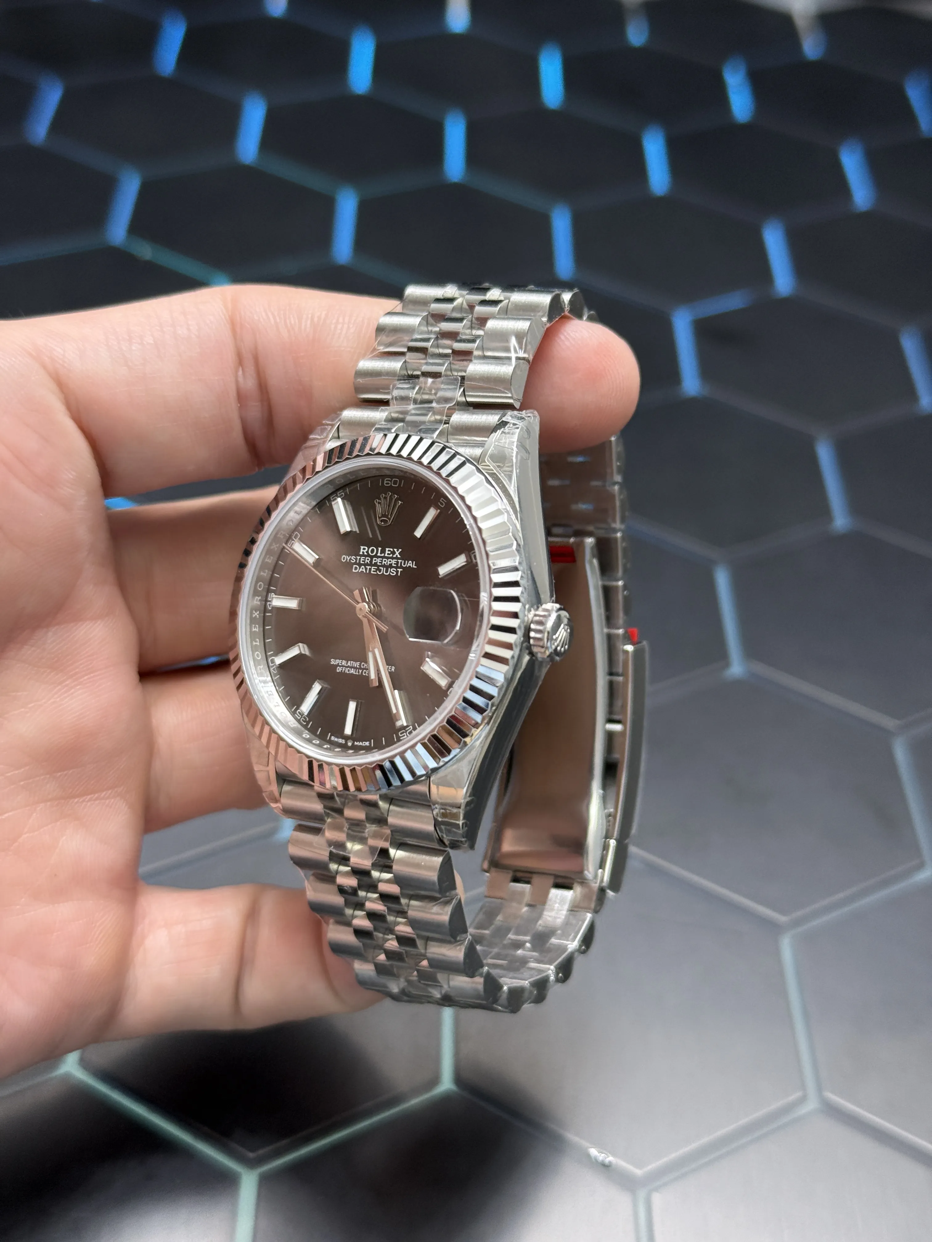 Rolex Datejust 41-Style Silver Dark Grey Dial Watch D391519434 — view 4