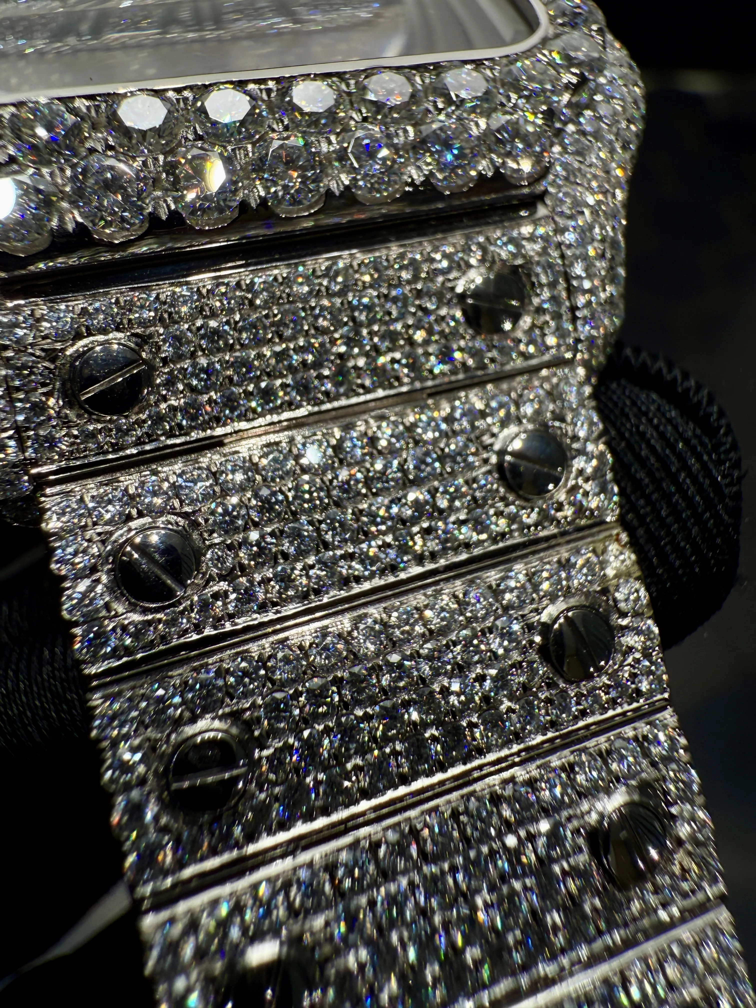 Cartier Santos-Style Iced-Out Roman Numeral Watch D1147519435 — view 9