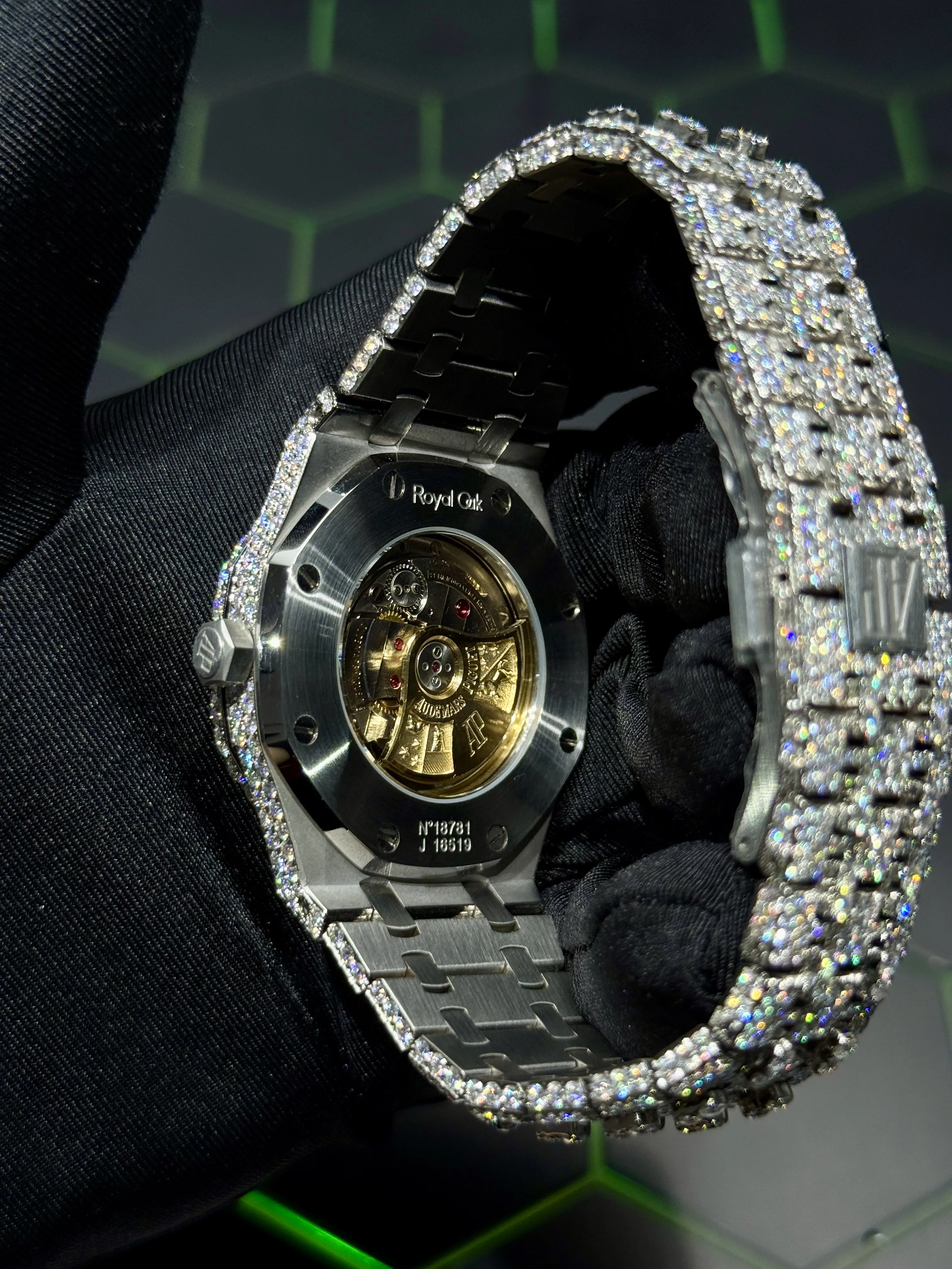 AP-Style Fully Iced-Out Silver Arabic Dial Watch D1215019438 — view 7