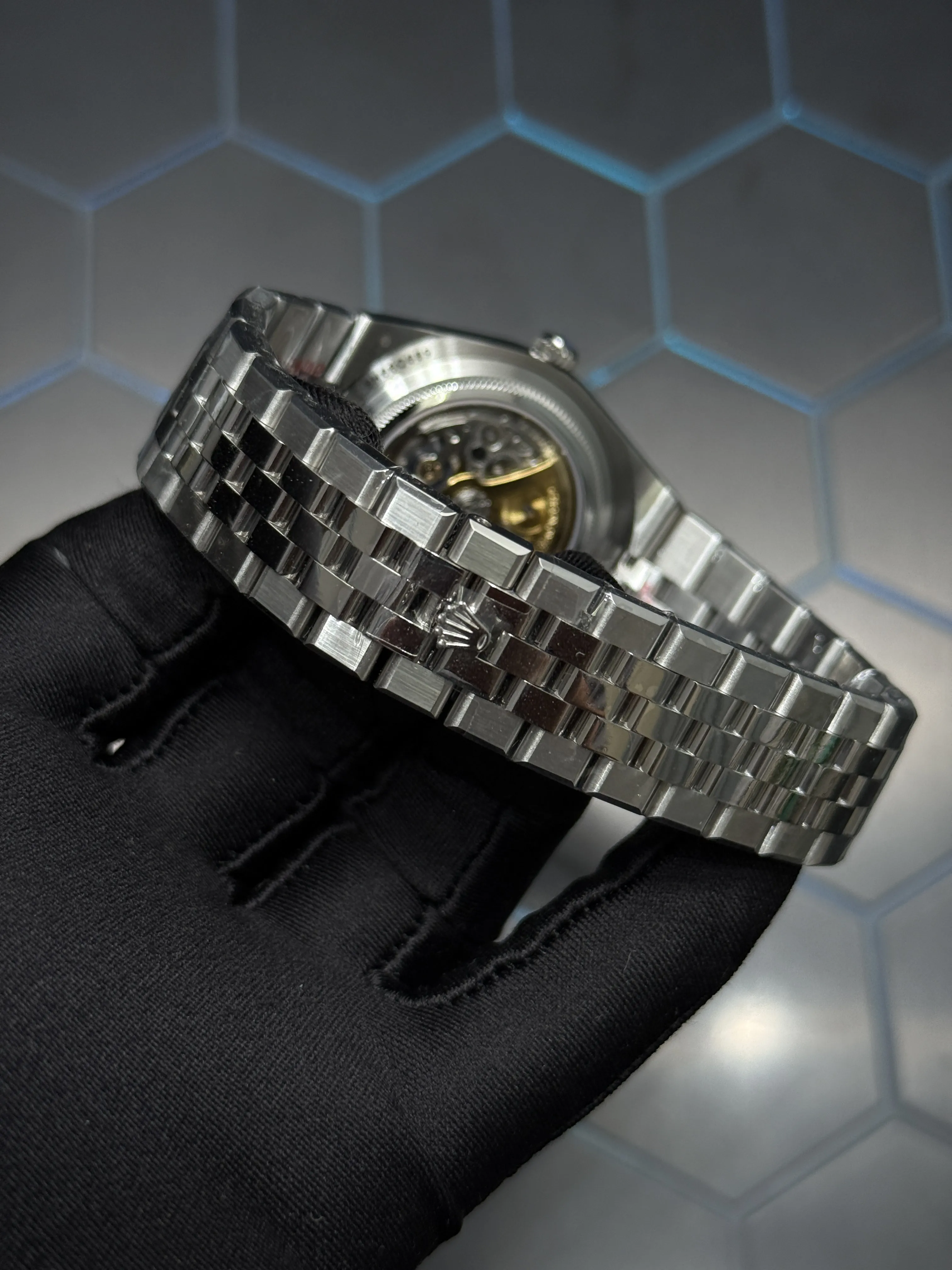 Rolex Land-Dweller-Style Ice Blue Honeycomb Dial Watch D351019442 — view 7