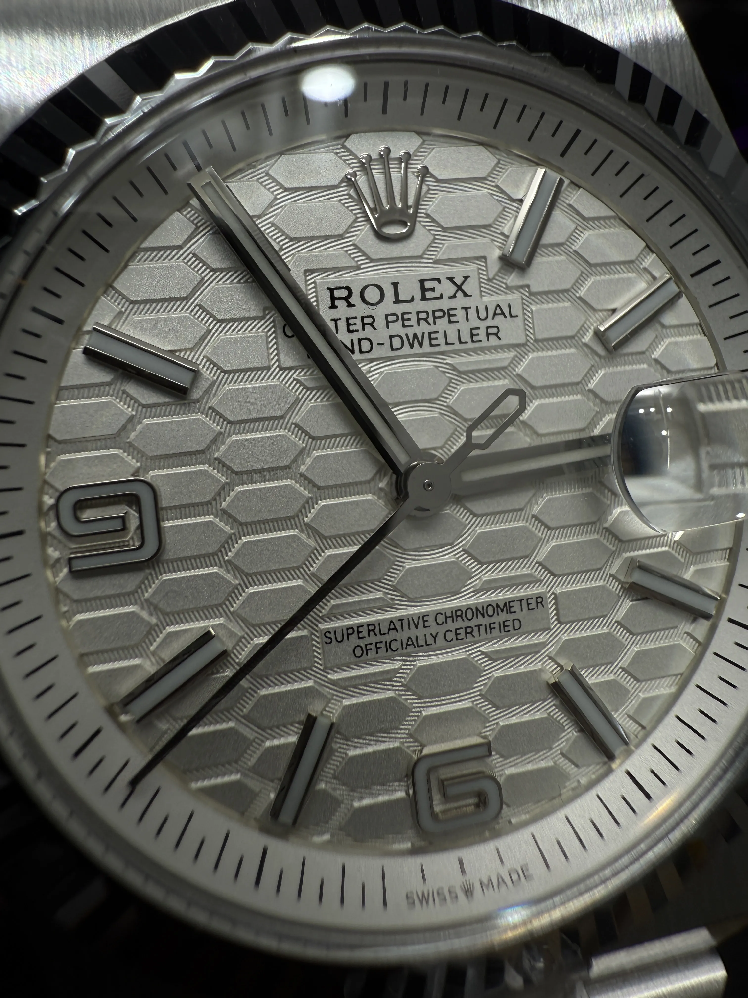 Rolex Land-Dweller-Style White Honeycomb Dial Watch D351019443 — view 10