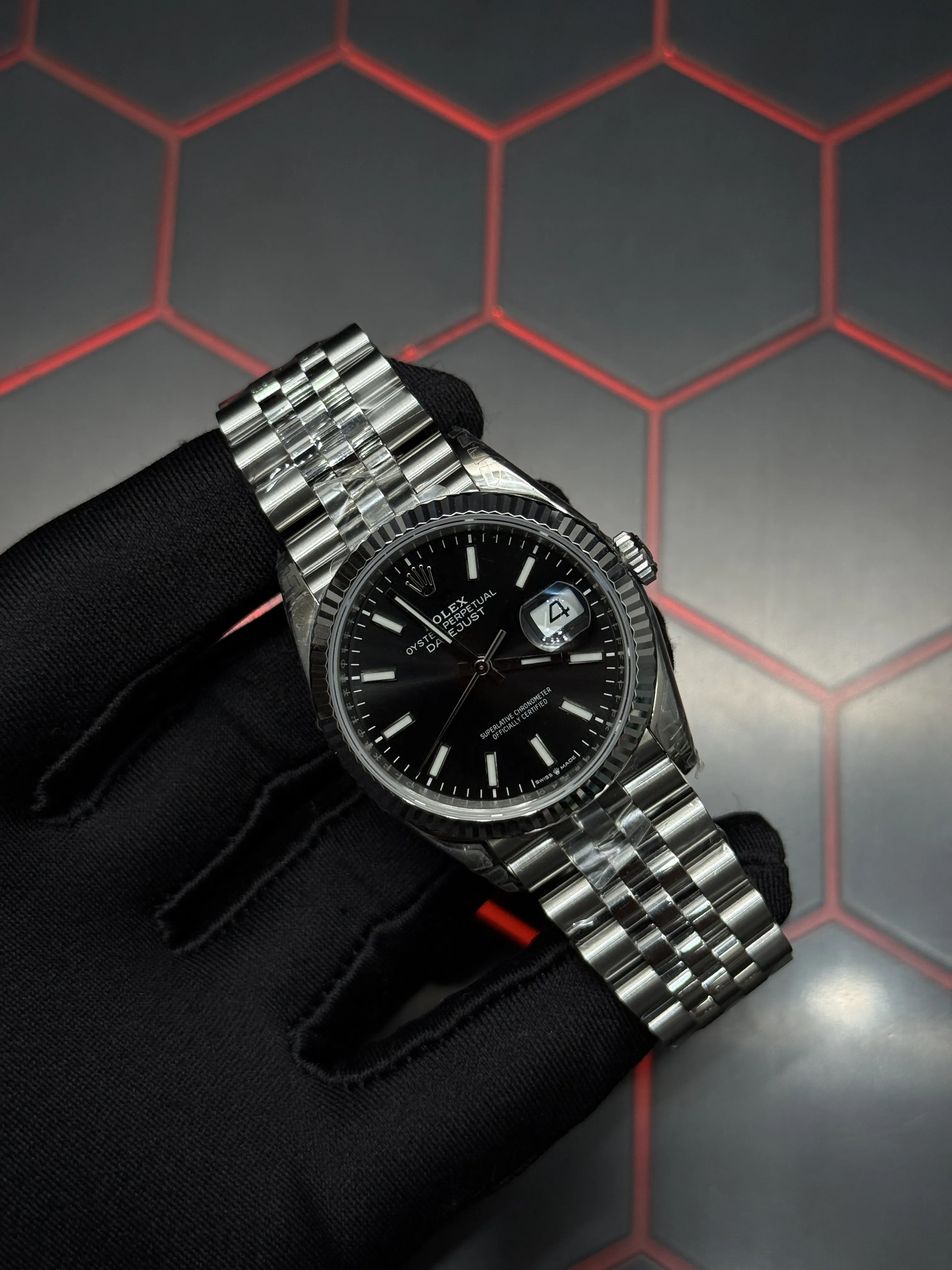 Rolex Datejust 41-Style Silver Black Dial Watch D391519444 — view 2