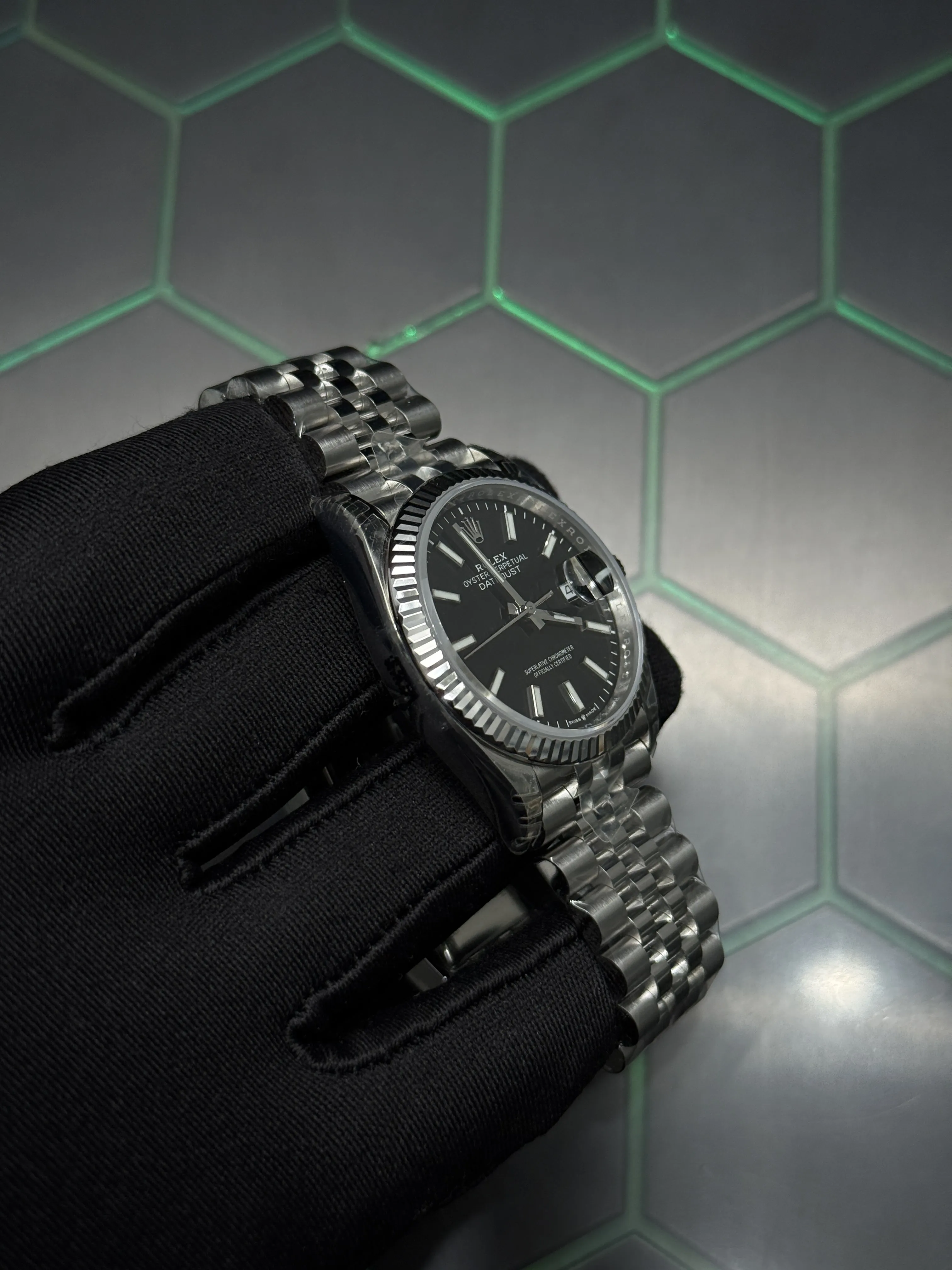 Rolex Datejust 41-Style Silver Black Dial Watch D391519444 — view 3