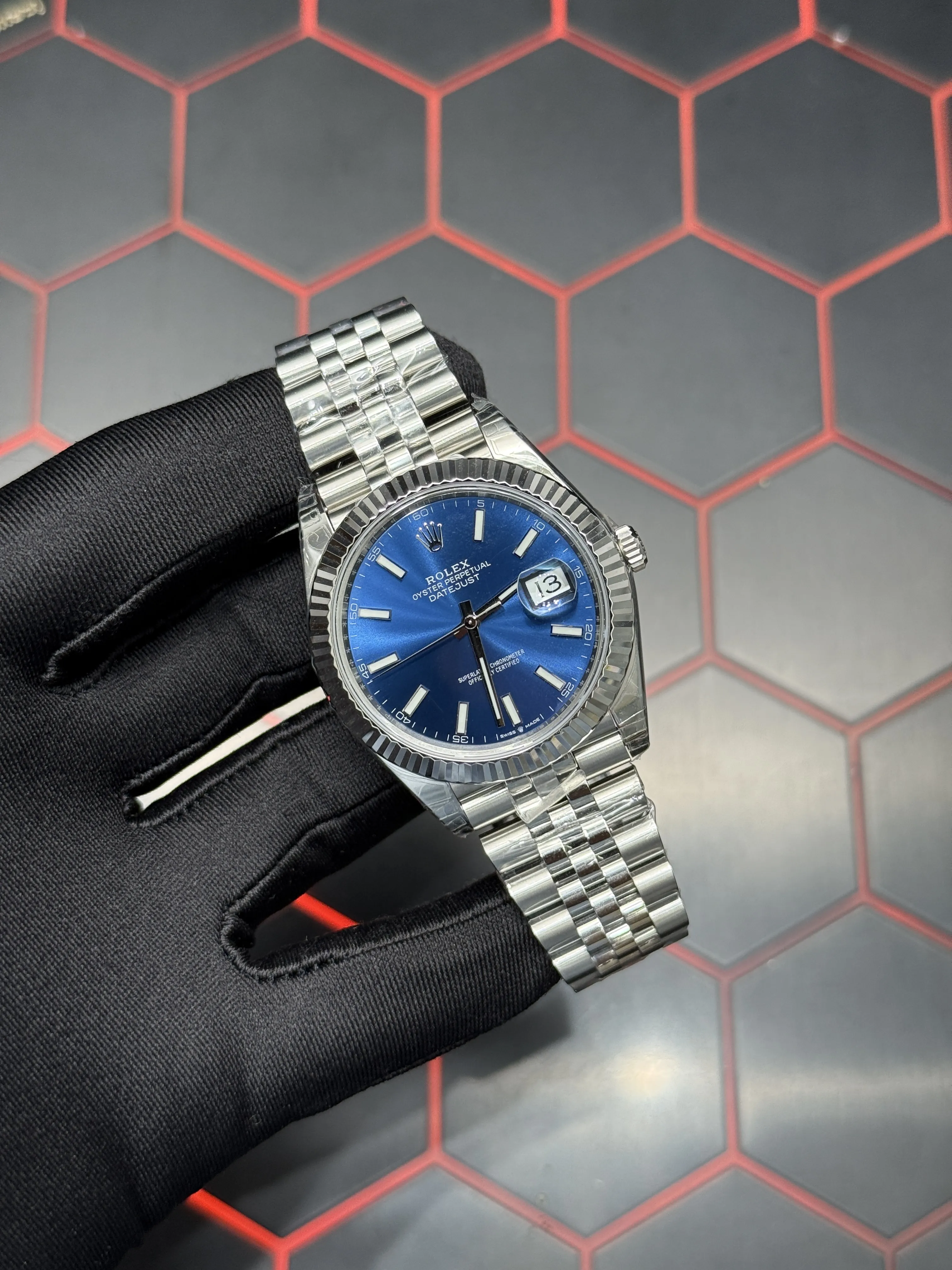 Rolex Datejust 41-Style Silver Blue Dial Watch D391519445 — view 2